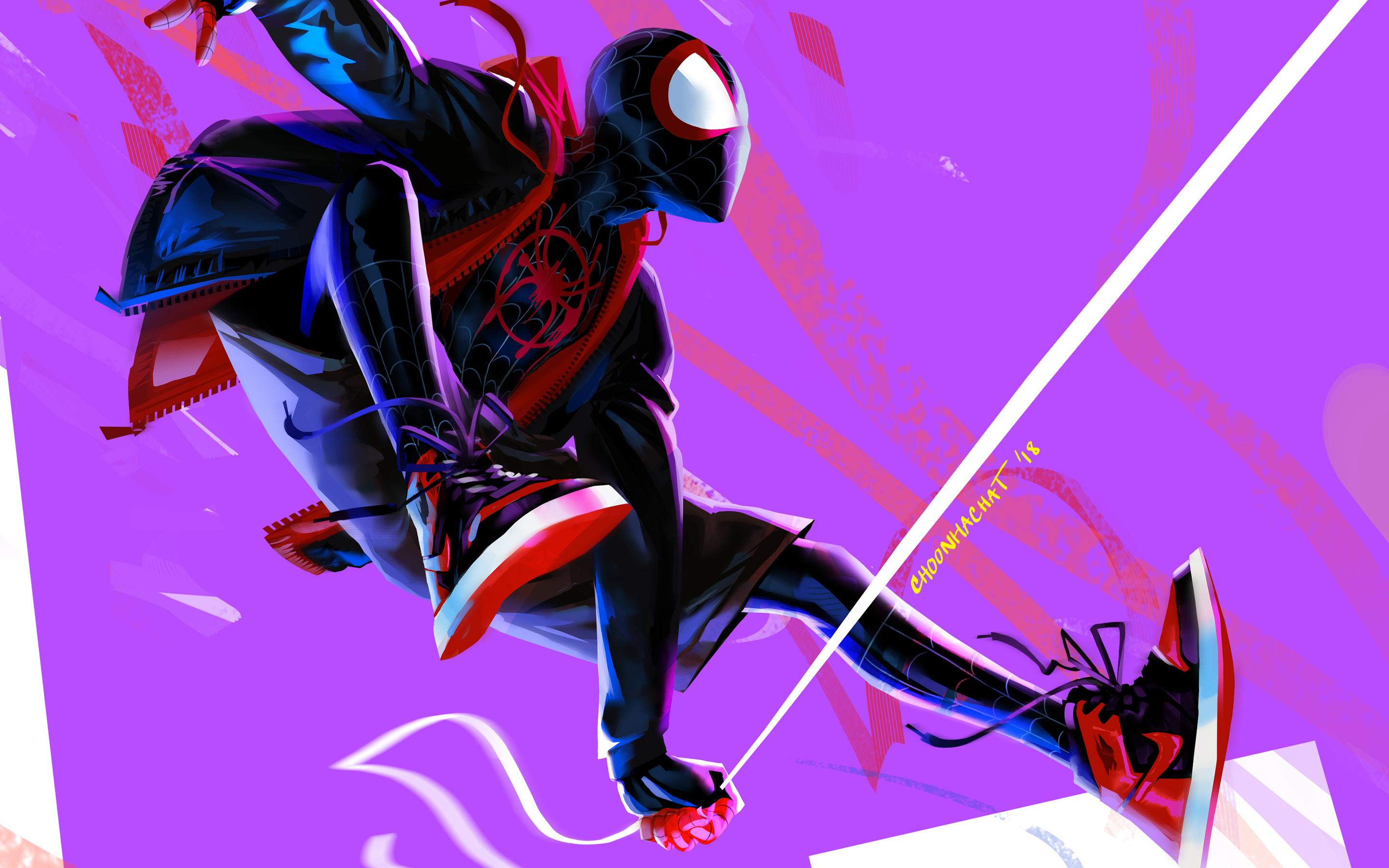 2880x1800 Miles Morales In Spider Man Into The Spider ...