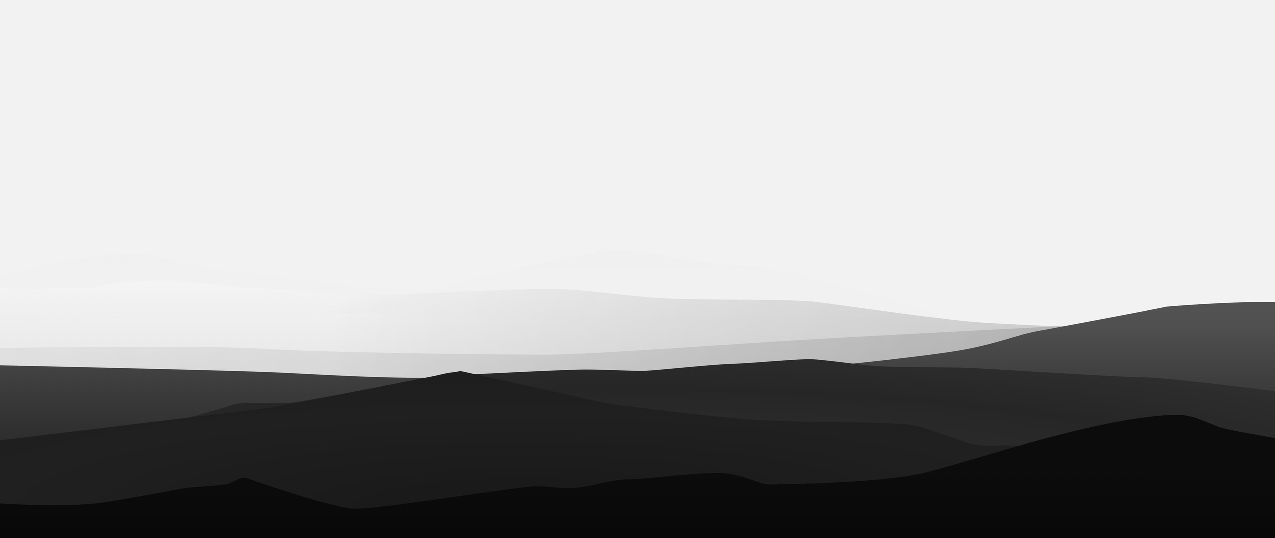 2560x1080 Minimalist Mountains Black And White 2560x1080 ...