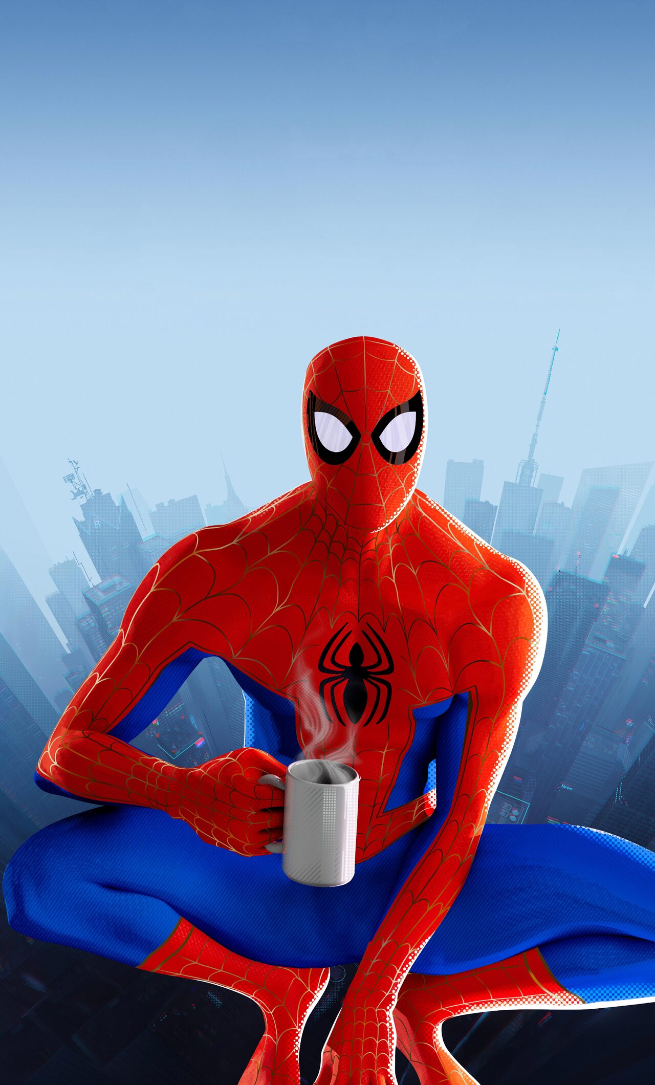 1280x2120 Peter Parker In Spiderman Into The Spider Verse