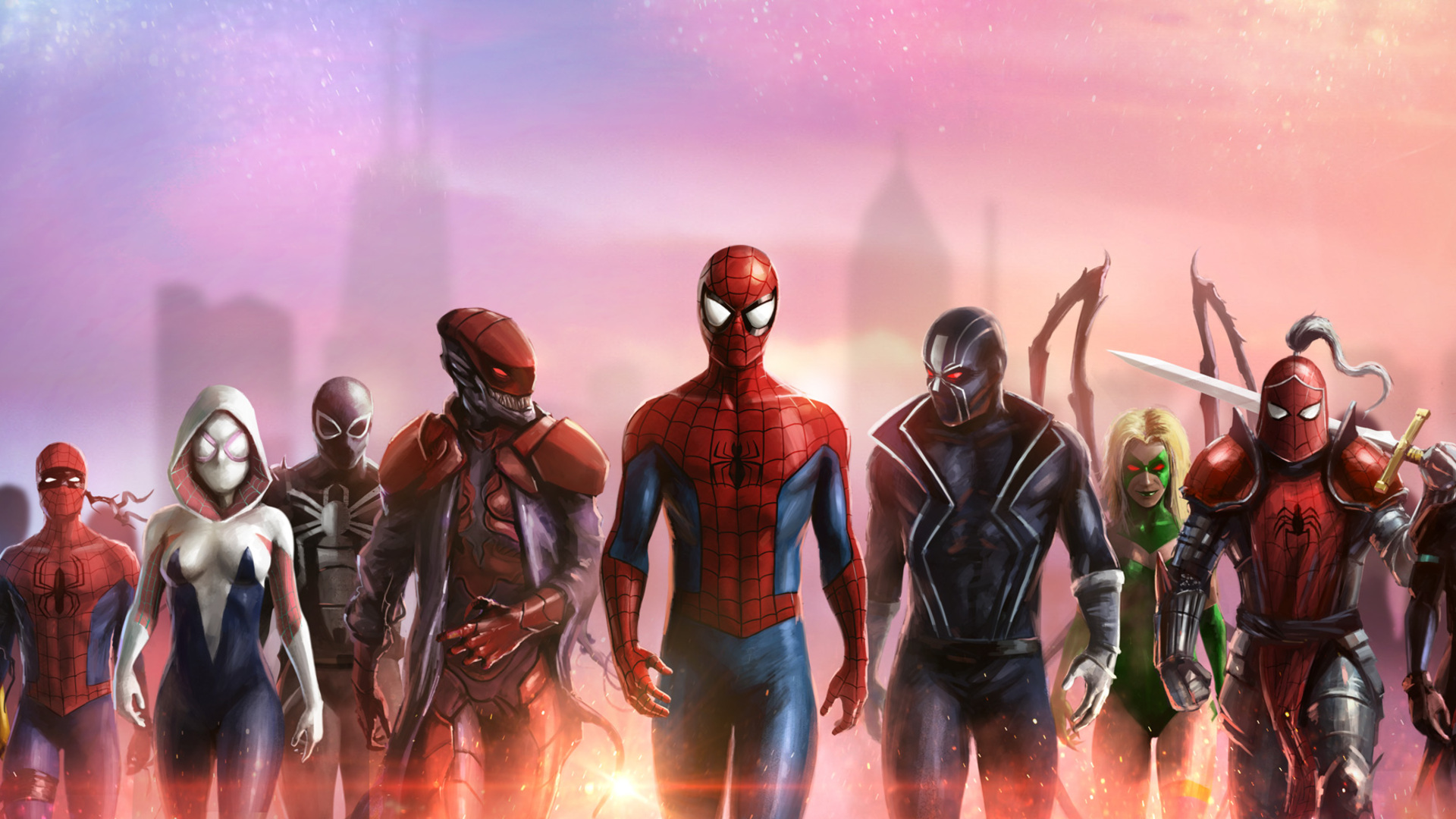 1920x1080 Spiderman And His Team Laptop Full HD 1080P HD ...