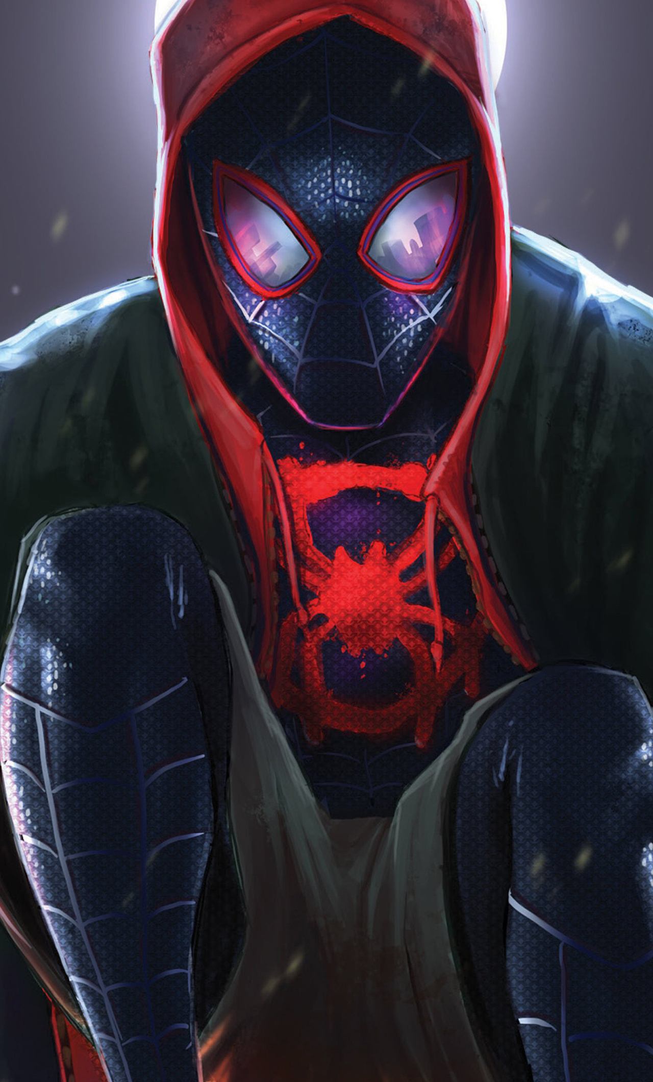 1280x2120 Spiderman Into The Spider Verse Movie Art 2018