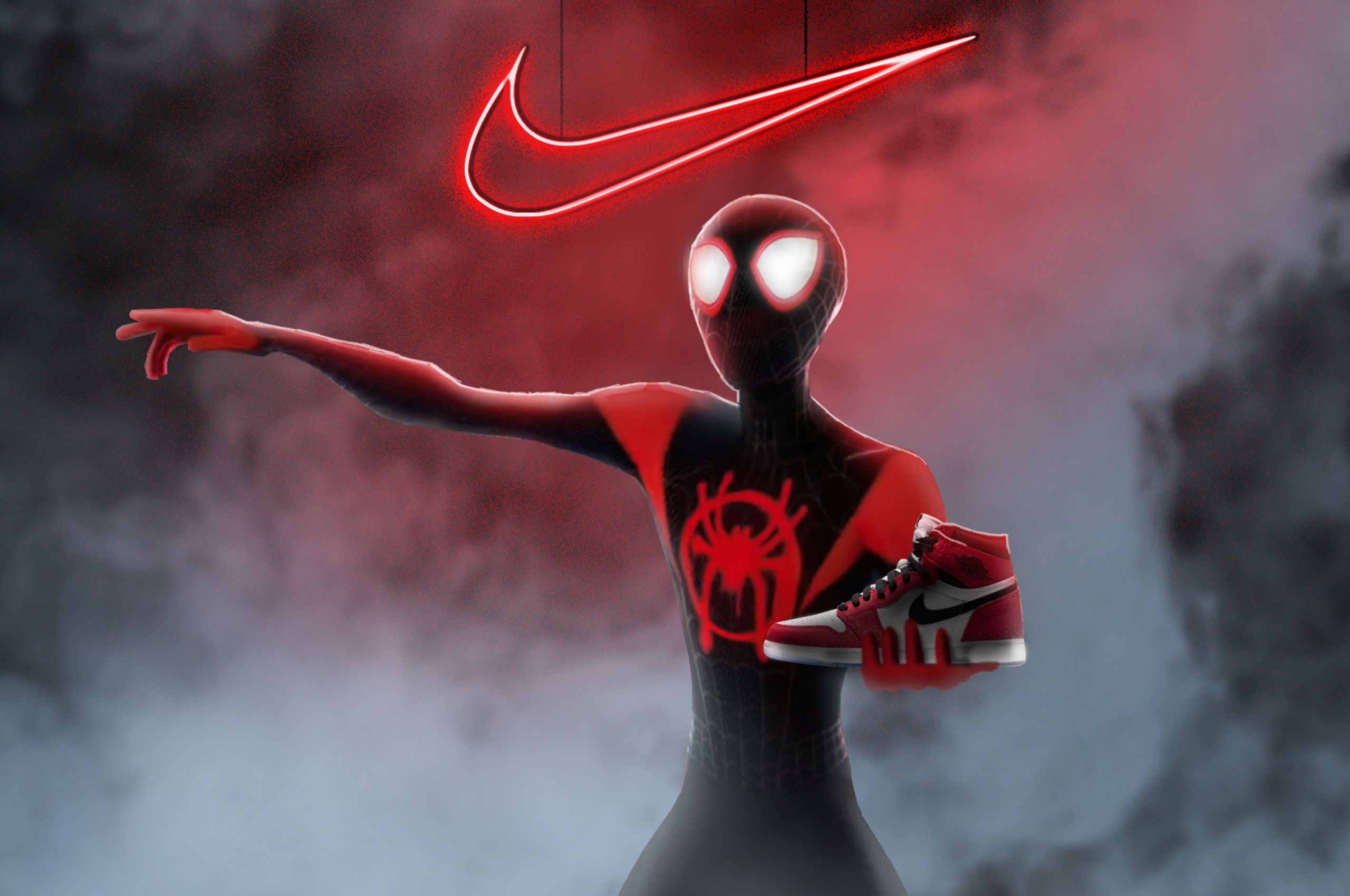 2560x1700 Spiderman Miles Morales Nike Air Jordan