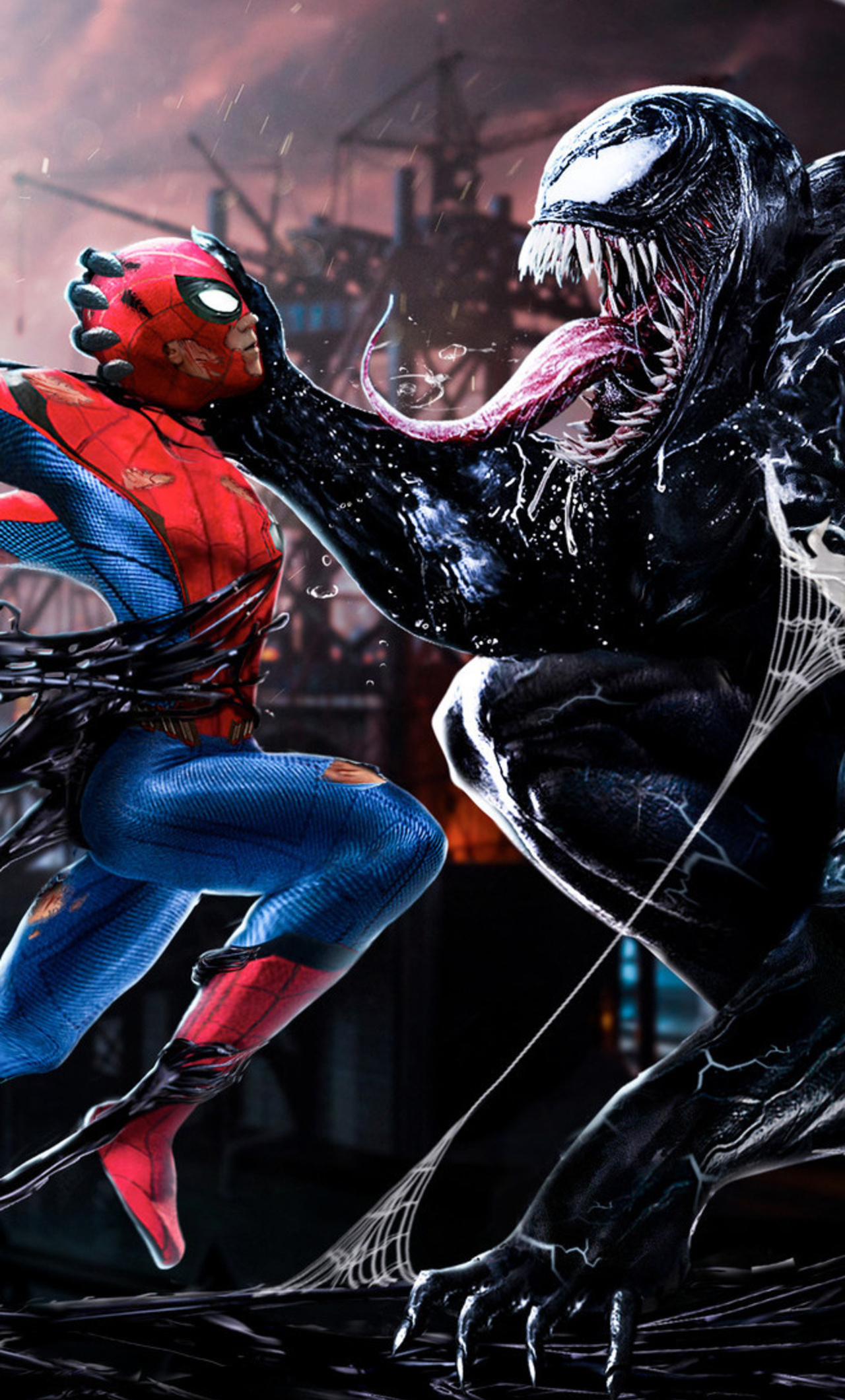 1280x2120 Spiderman Vs Venom Digital Art iPhone 6+ HD 4k ...