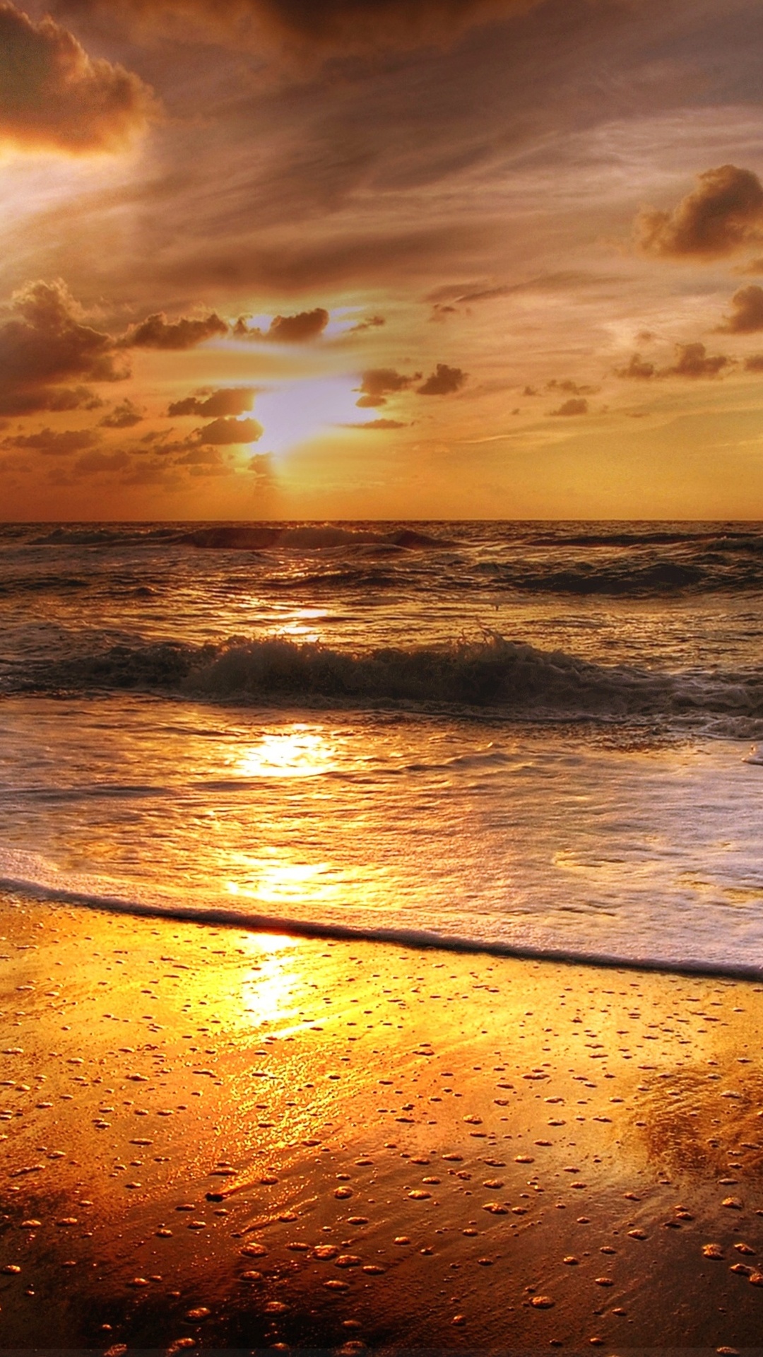 1080x1920 Sunset Beach Sea Sun Clouds Iphone 7,6s,6 Plus, Pixel xl ,One ...