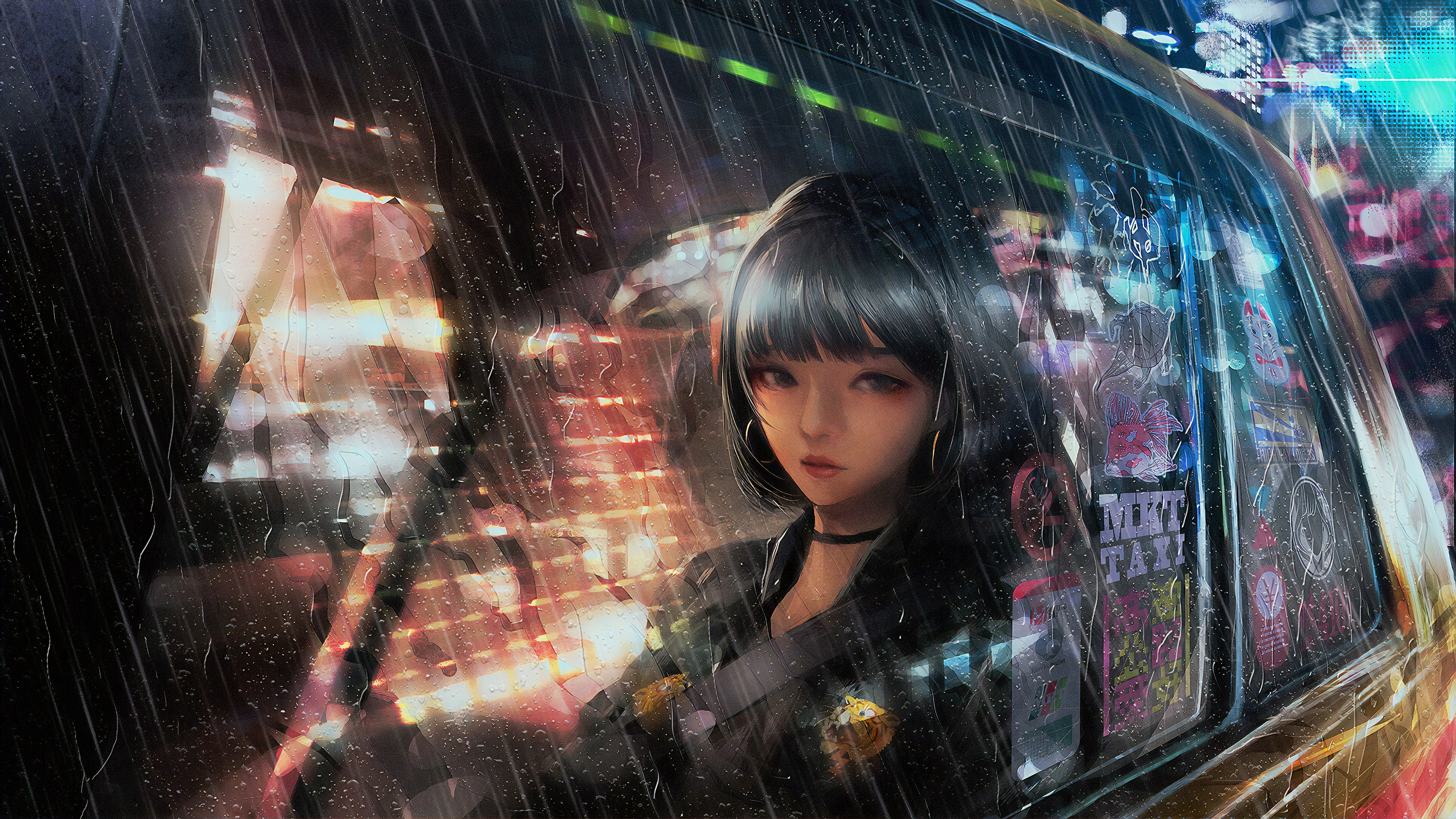 Anime Girl In Taxi Raining 4k, HD Anime, 4k Wallpapers ...