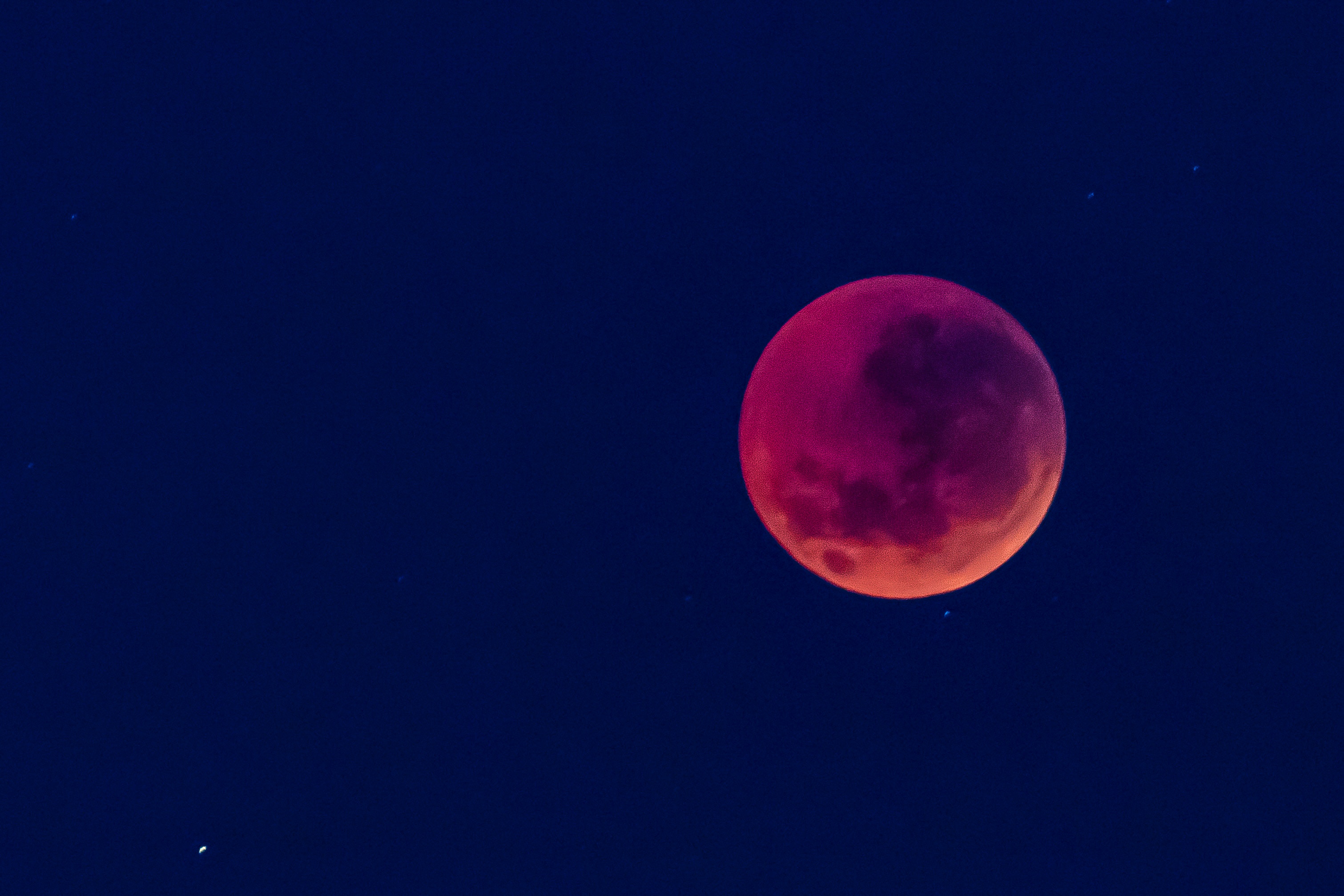 2560x1440 Blood Red Moon In Blue Sky 1440P Resolution HD 4k Wallpapers