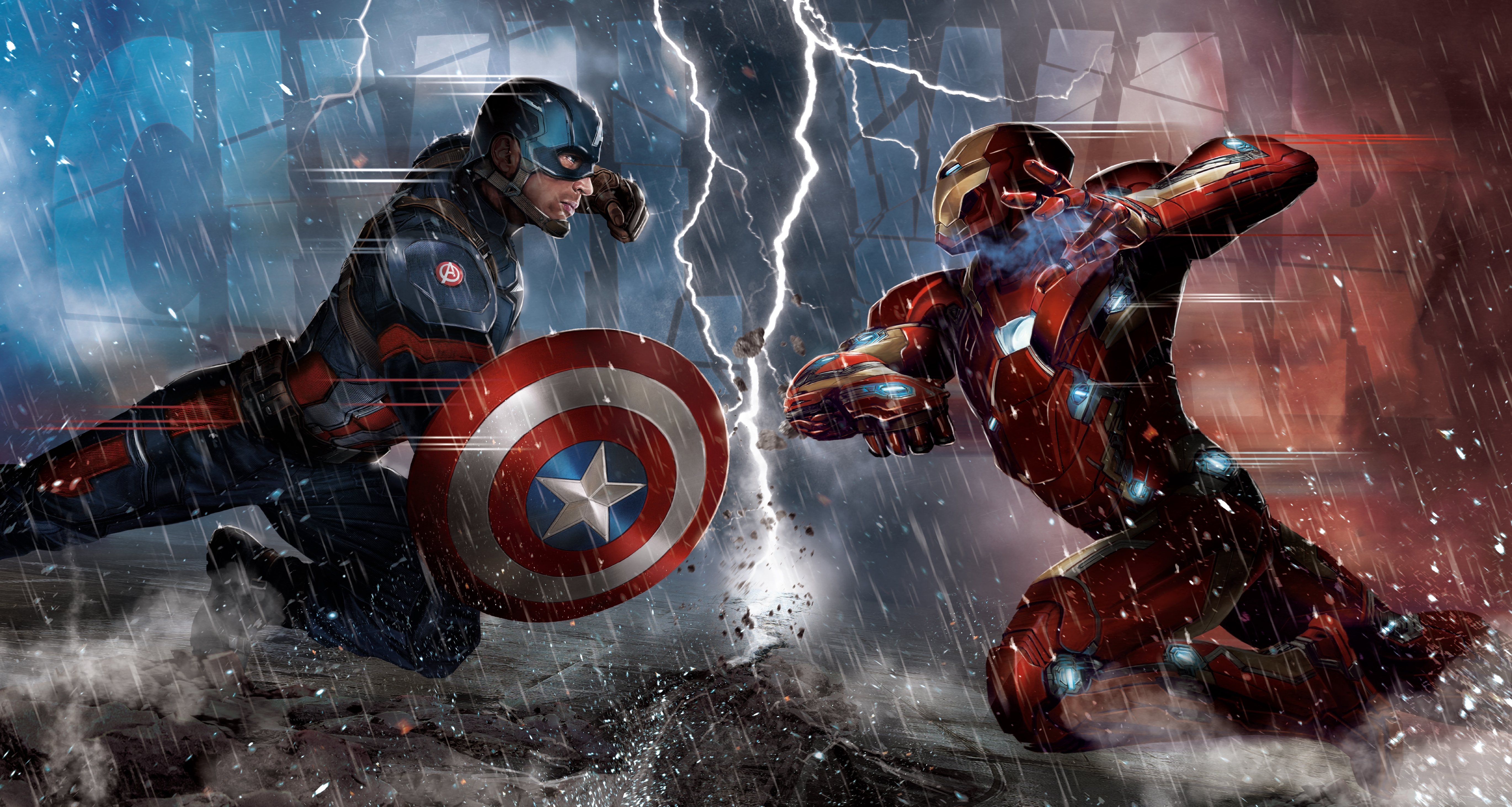 Captain America Vs Iron Man Comic 5k, HD Superheroes, 4k Wallpapers