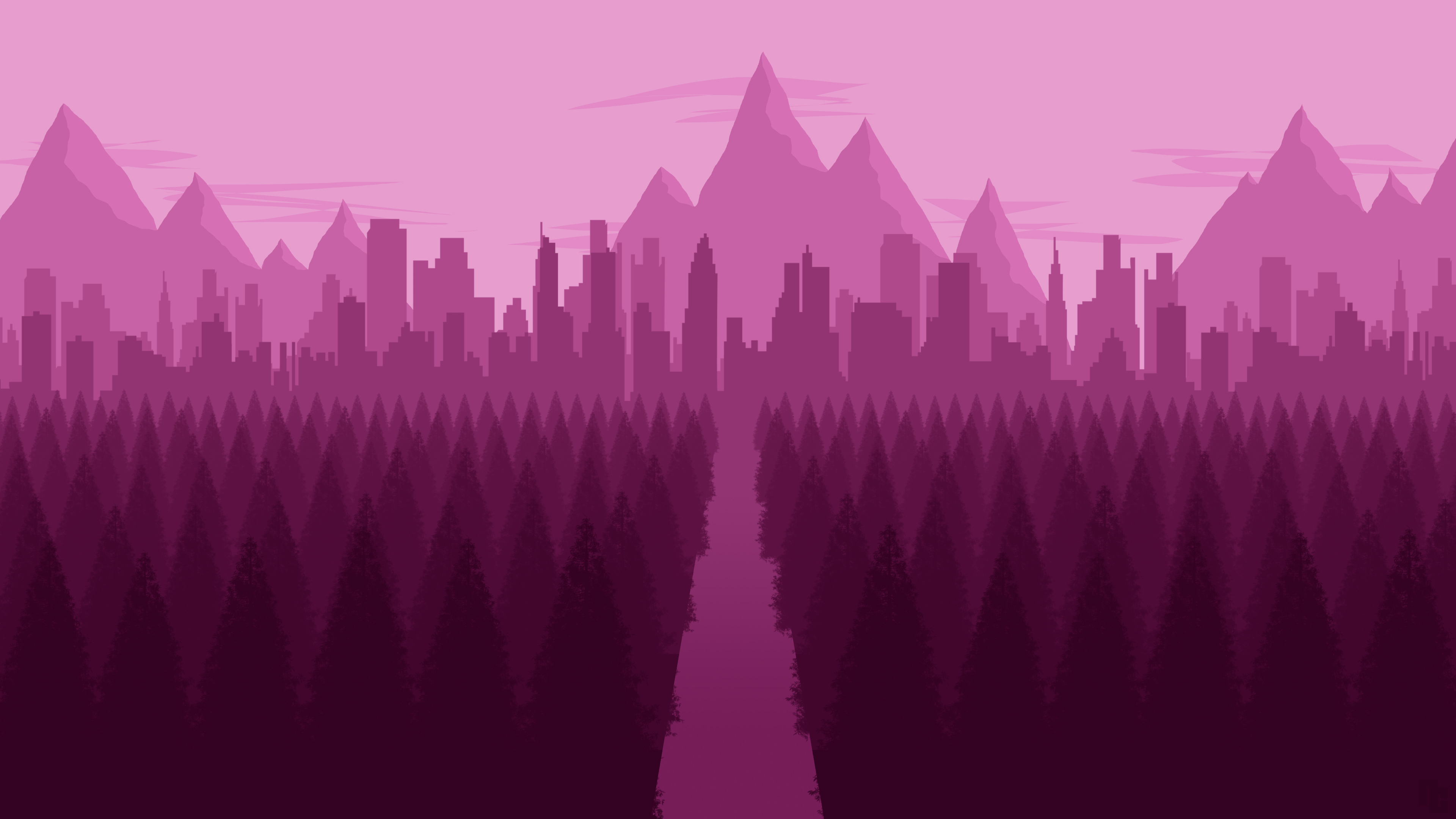 3840x2160 City Forest Minimalist 4k Hd 4k Wallpapers Images