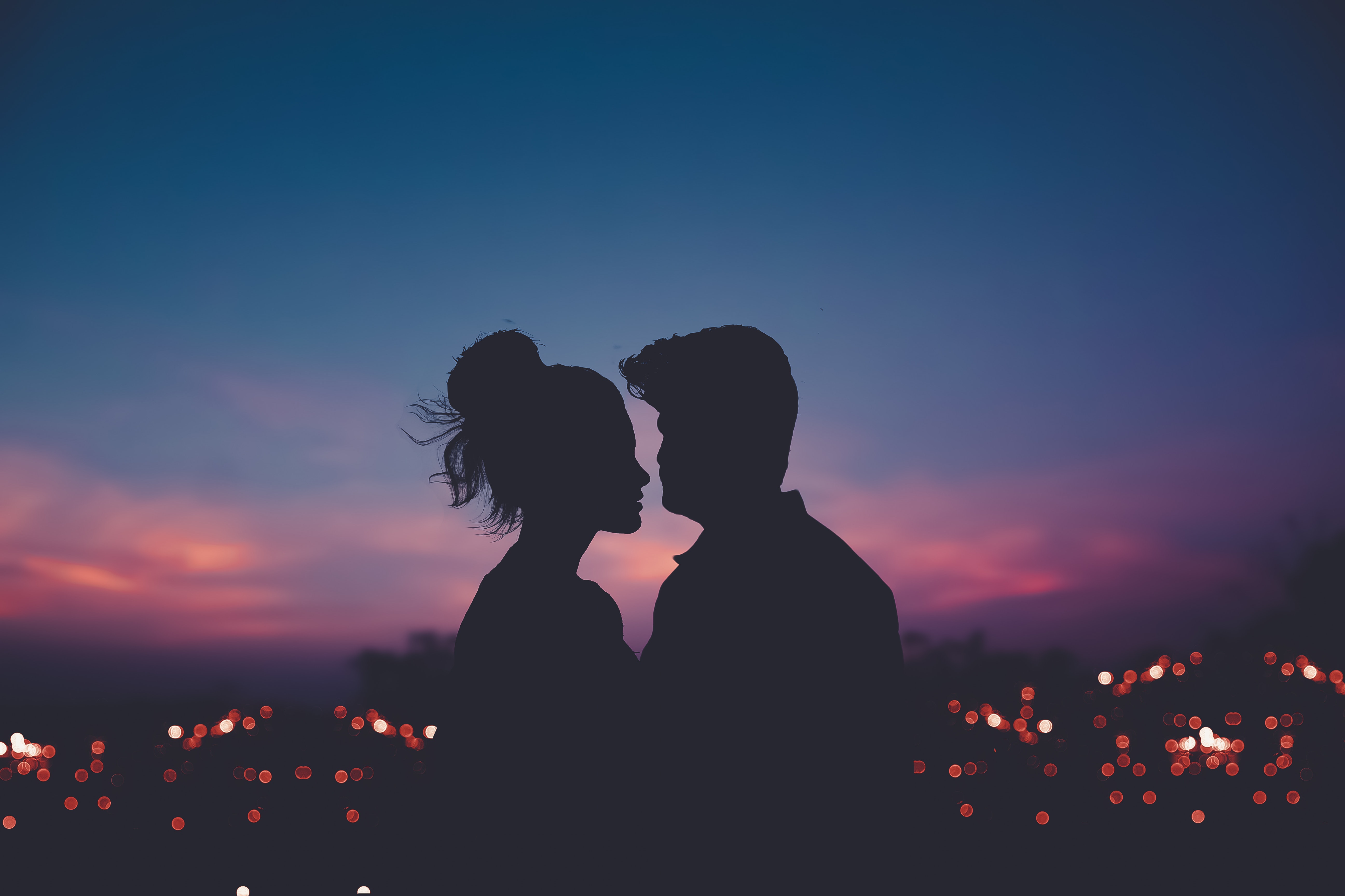 Couple Silhouette Evening 5k, HD Love, 4k Wallpapers, Images