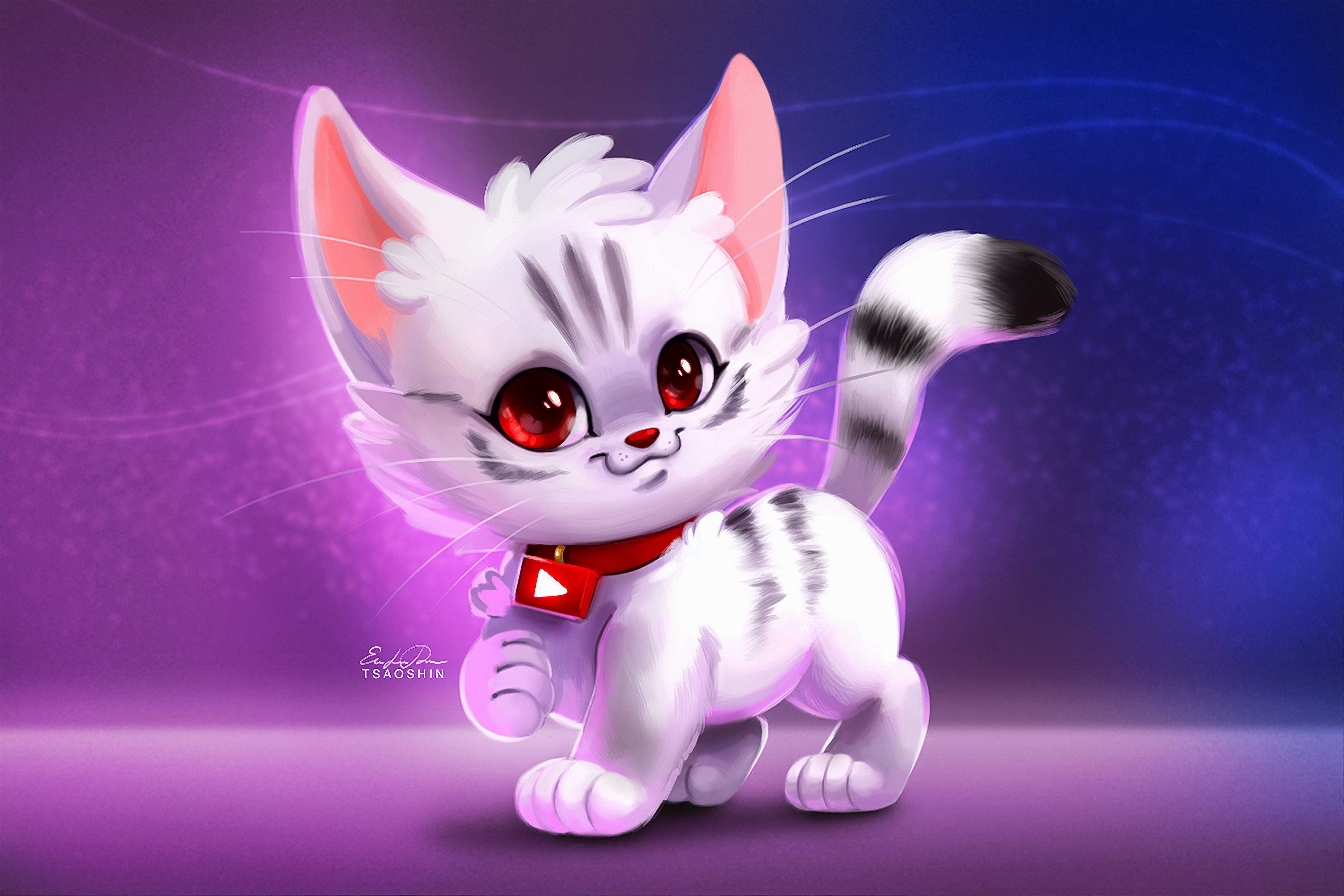 Cute Kitty Digital Art, HD Artist, 4k Wallpapers, Images, Backgrounds, Photos and Pictures
