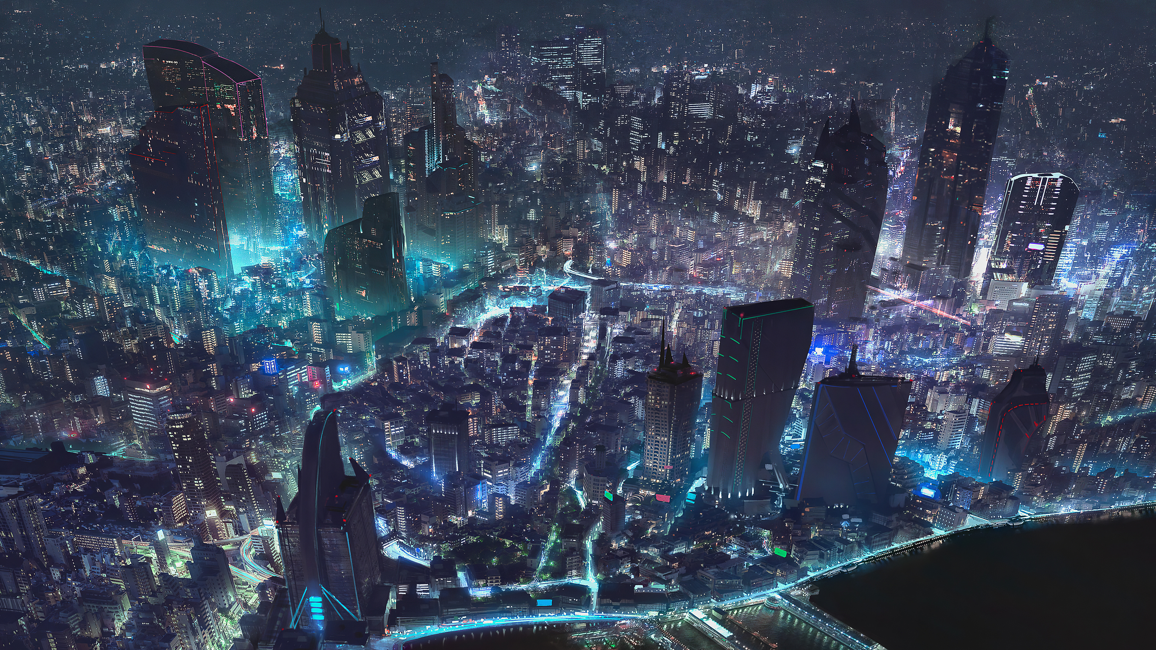 Cyberpunk City World Map 4k, HD Artist, 4k Wallpapers, Images