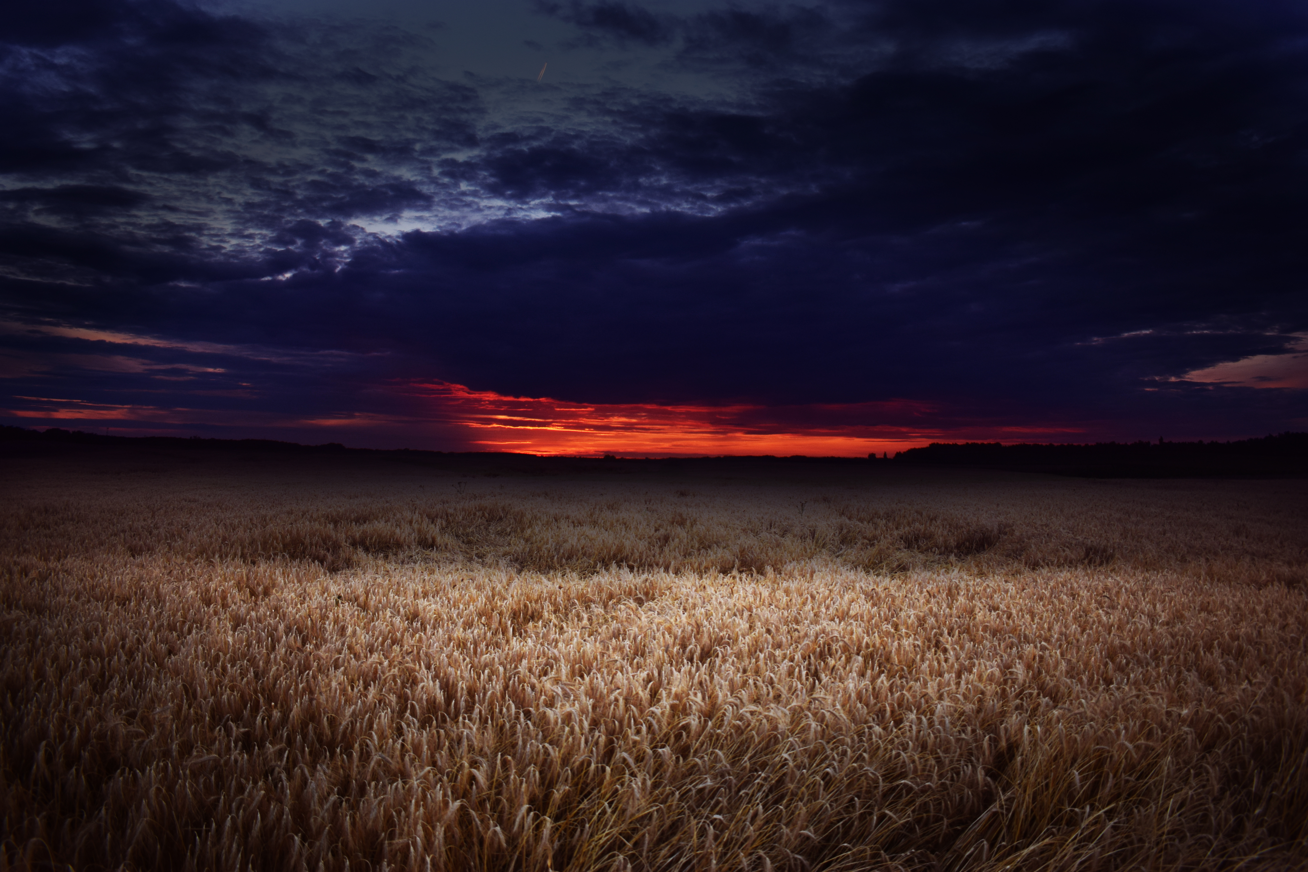 Dark Field Covered By Clouds Sunset 5k, HD Nature, 4k Wallpapers