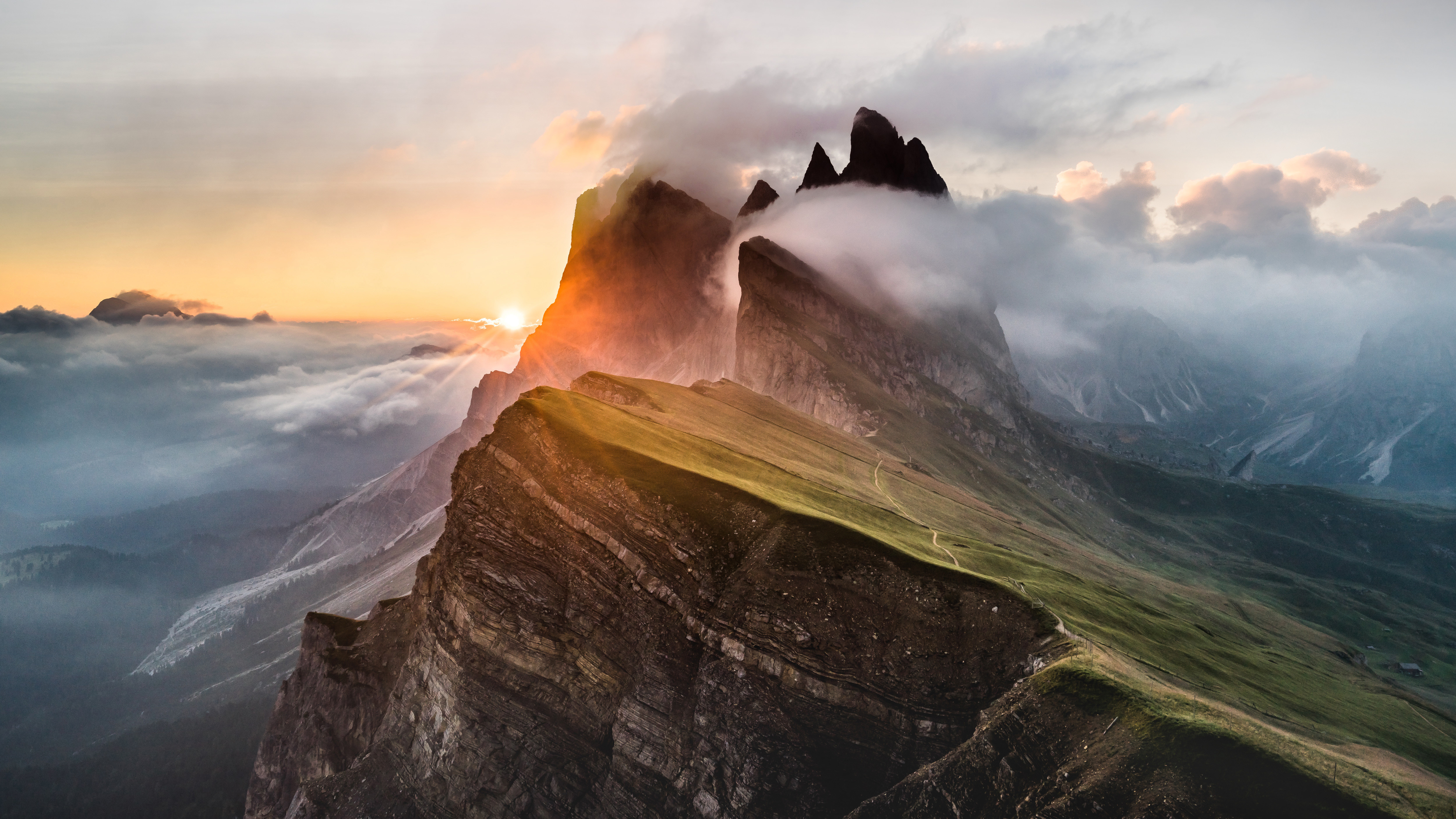 Dolomites Mountain Range 5k Sony Bravia Tv Original OLED, HD Nature, 4k