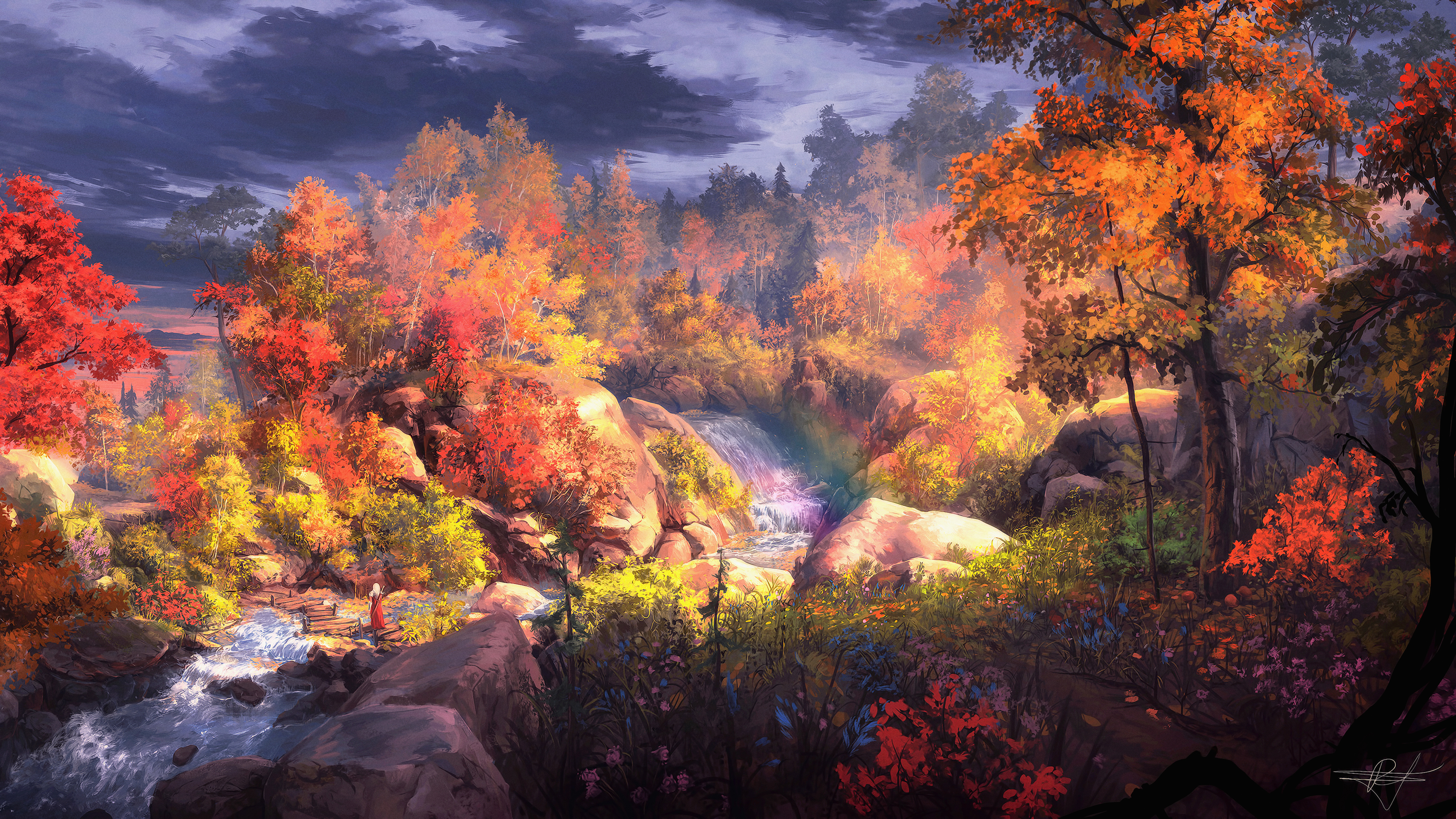 Fantasy Autumn Painting 4k, HD Artist, 4k Wallpapers, Images