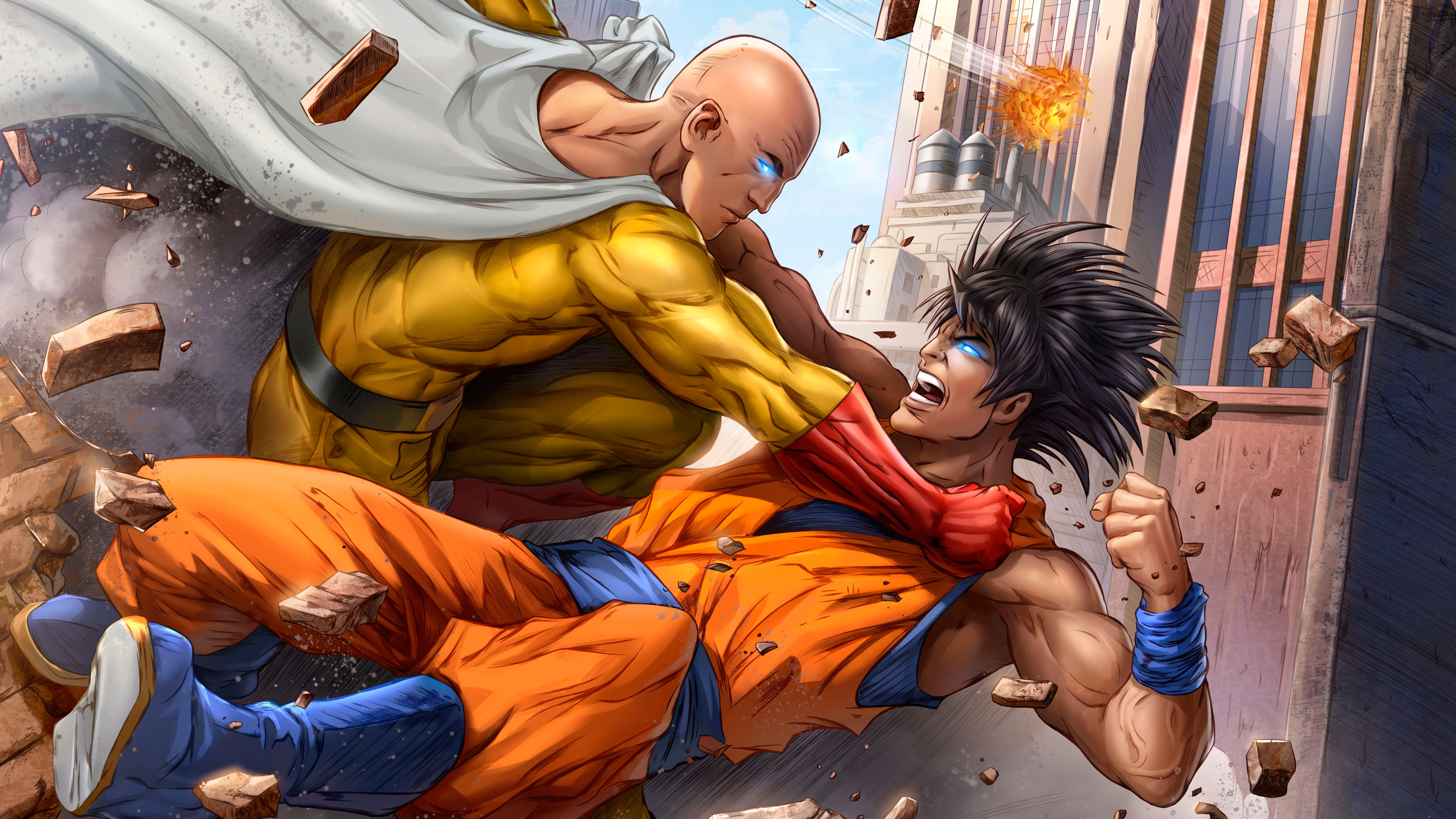 Goku And One  Punch  Man  5k Art HD Superheroes 4k  