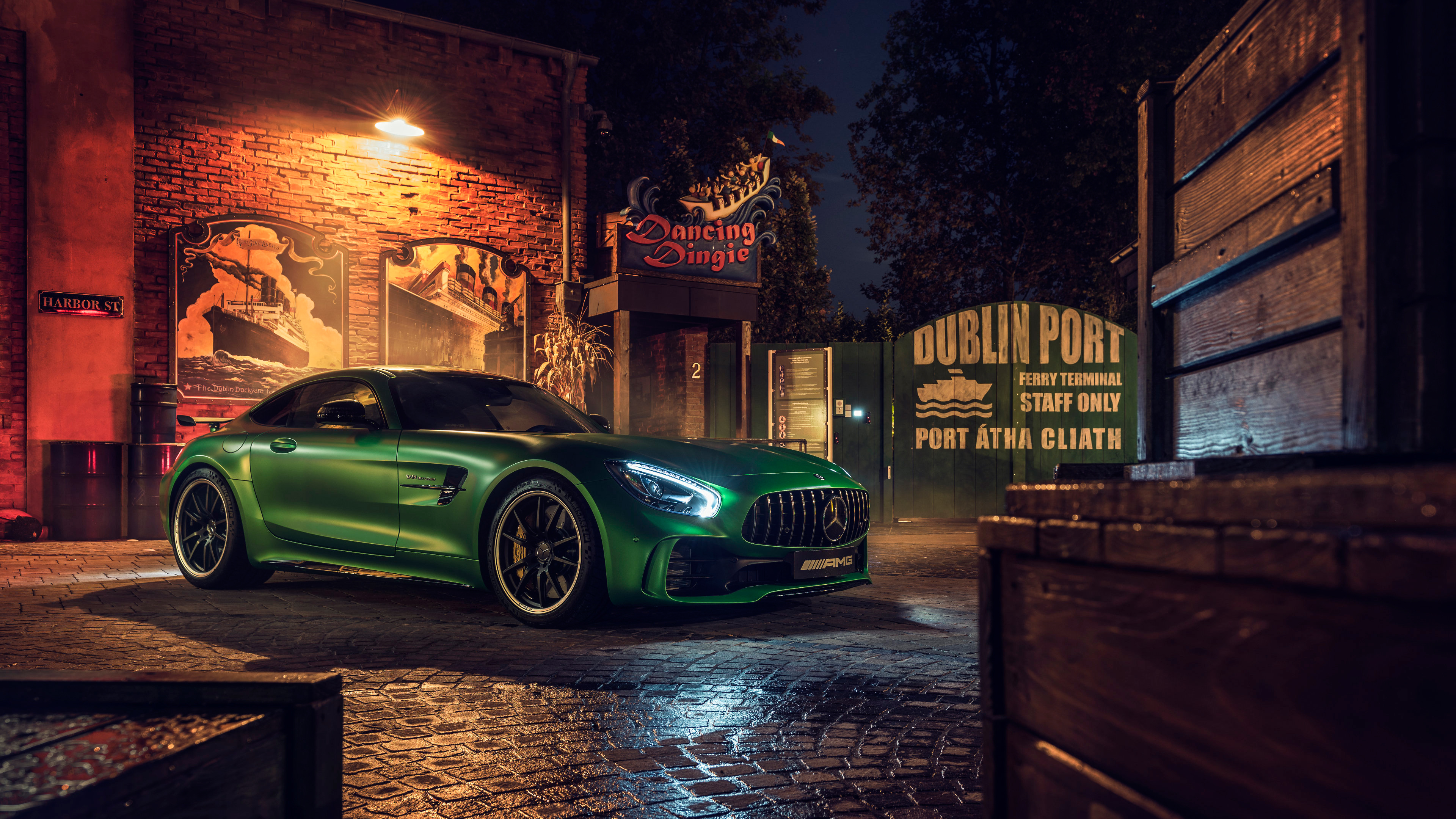 Green Mercedes AMG GT R Front, HD Cars, 4k Wallpapers, Images
