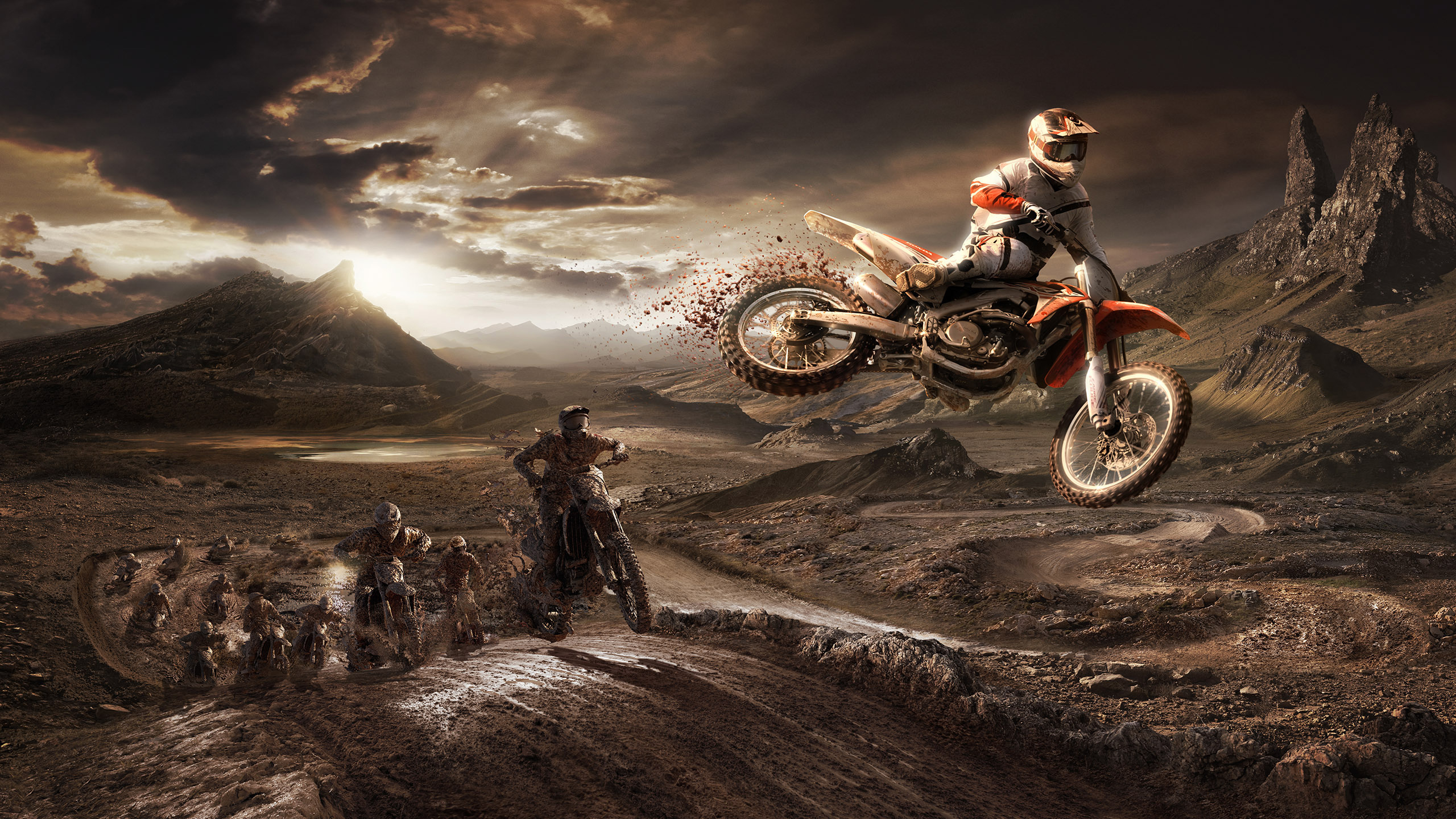 3840x2400 HONDA CRF 450R Riders Jumping From The Sand Mud 4k HD 4k Wallpapers, Images ...