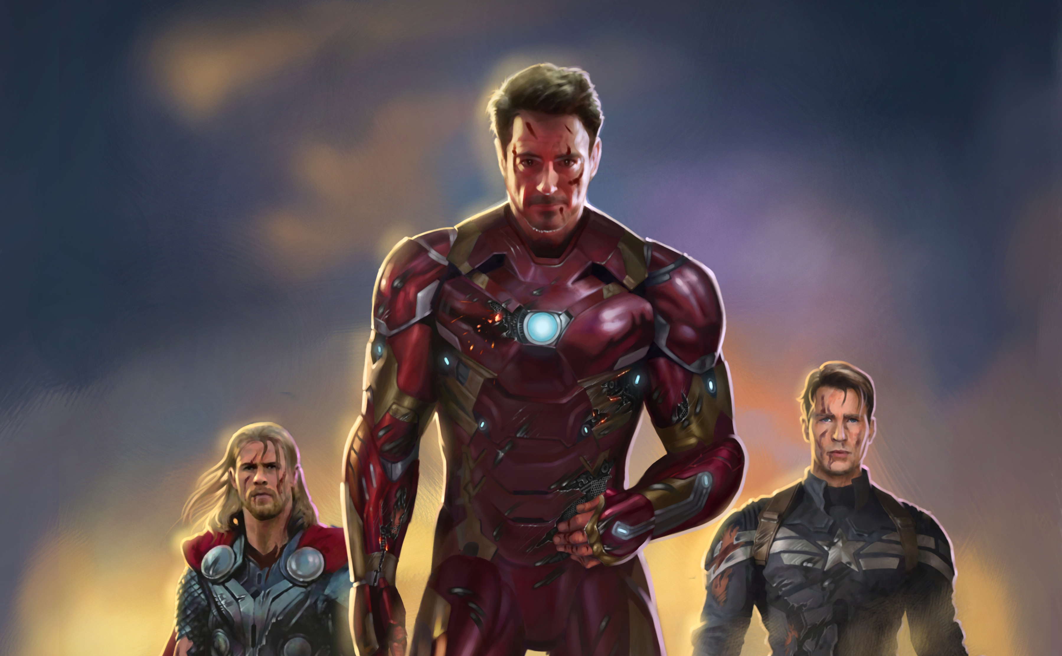 Iron Man Captain America Thor Fan Art, HD Superheroes, 4k Wallpapers