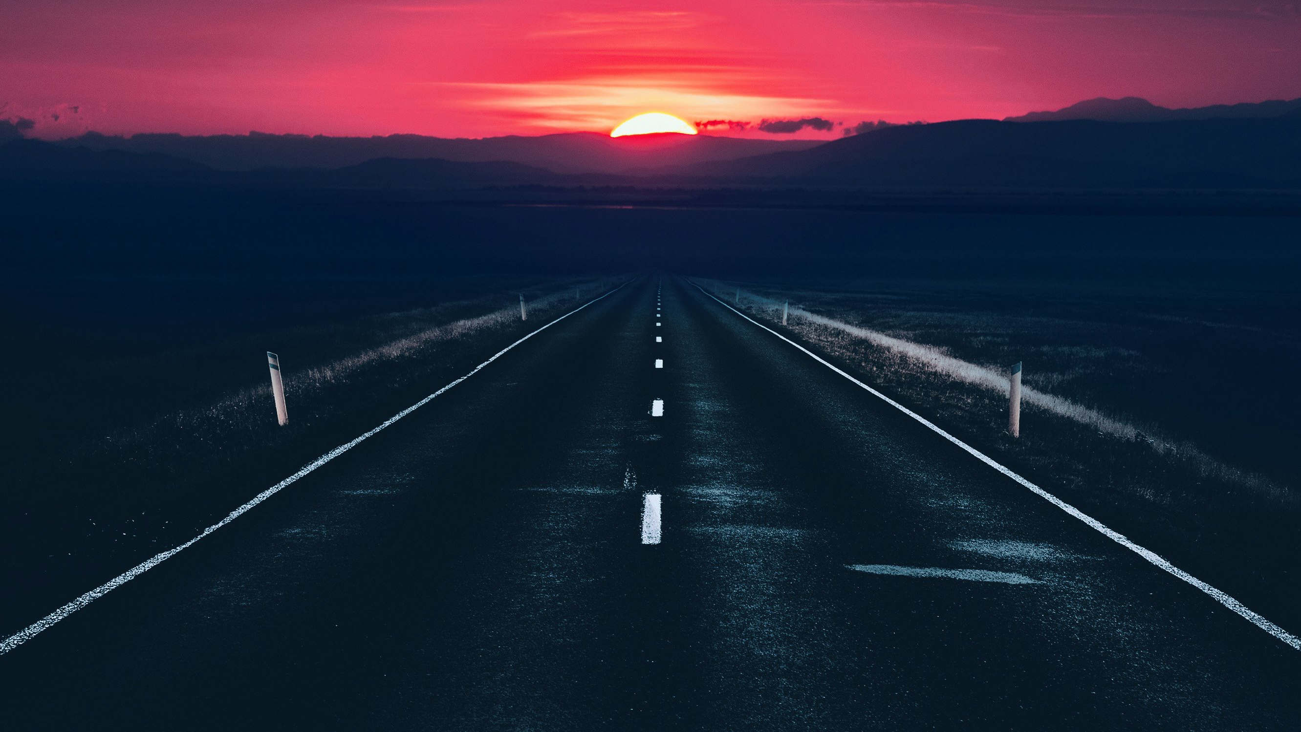 Long Alone Dark Road Sunset View, HD Photography, 4k Wallpapers, Images ...