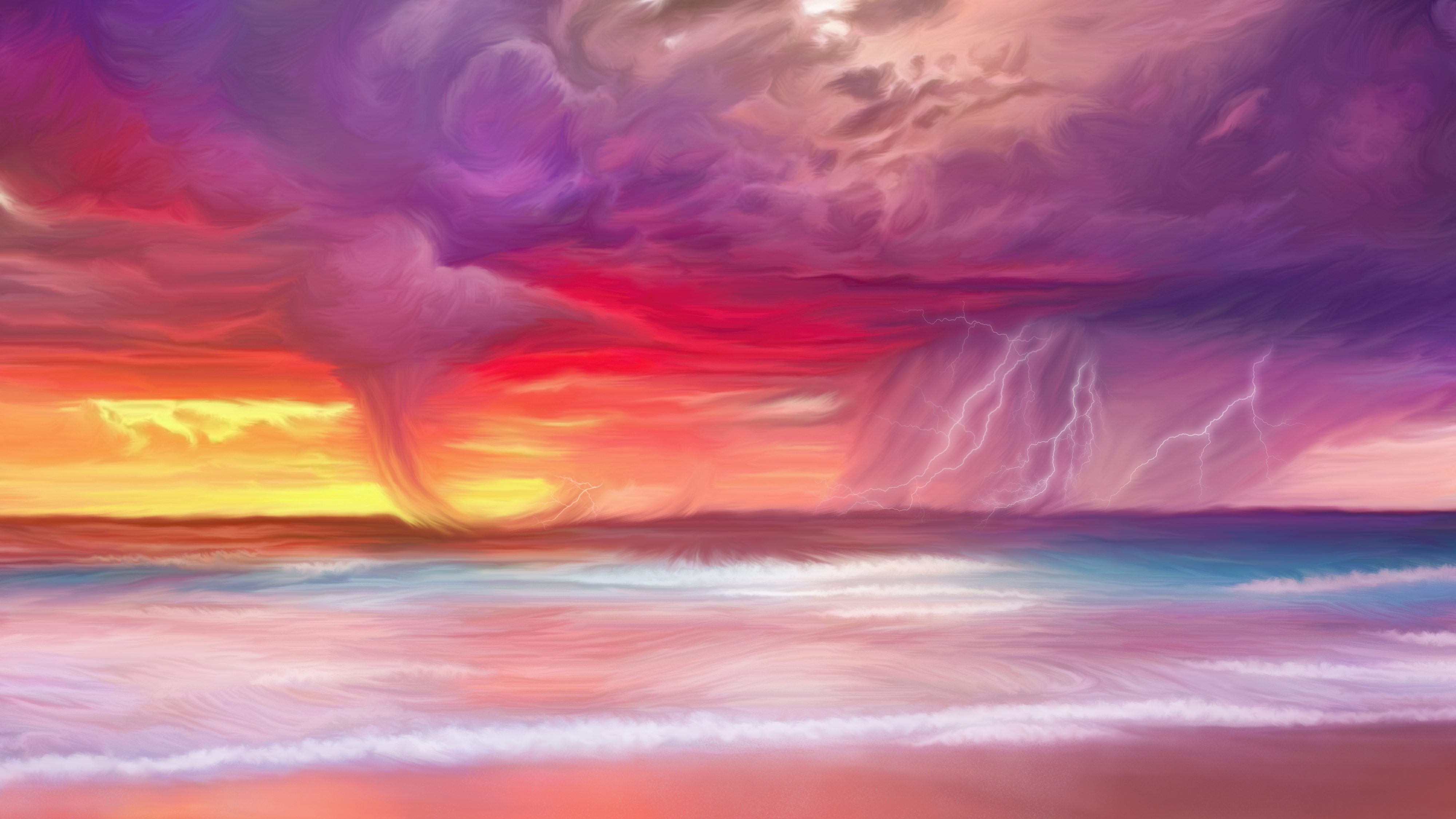 Ocean Storm Sea Painting, HD Artist, 4k Wallpapers, Images, Backgrounds 