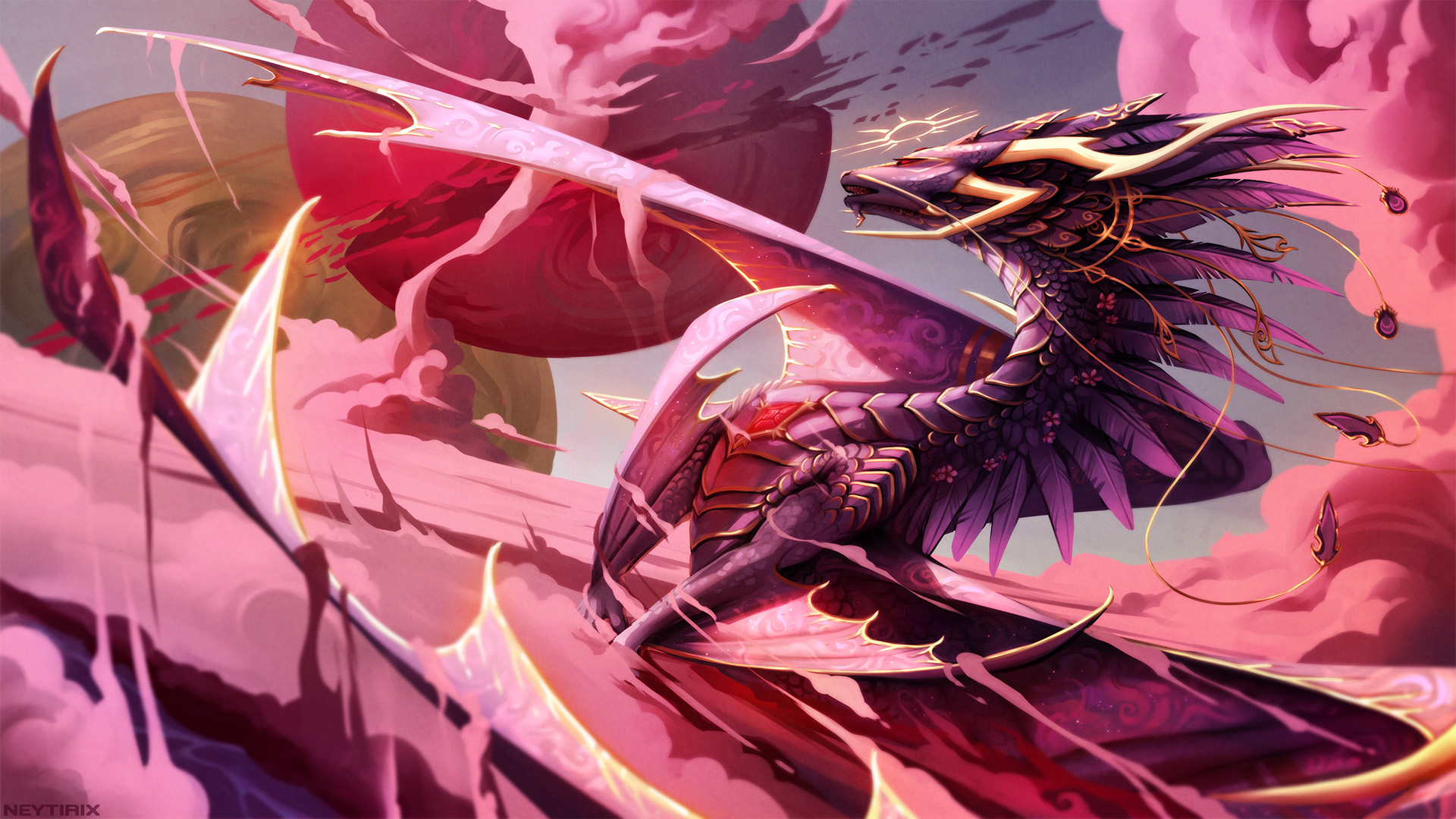 Pink Dragon Fantasy, HD Artist, 4k Wallpapers, Images, Backgrounds