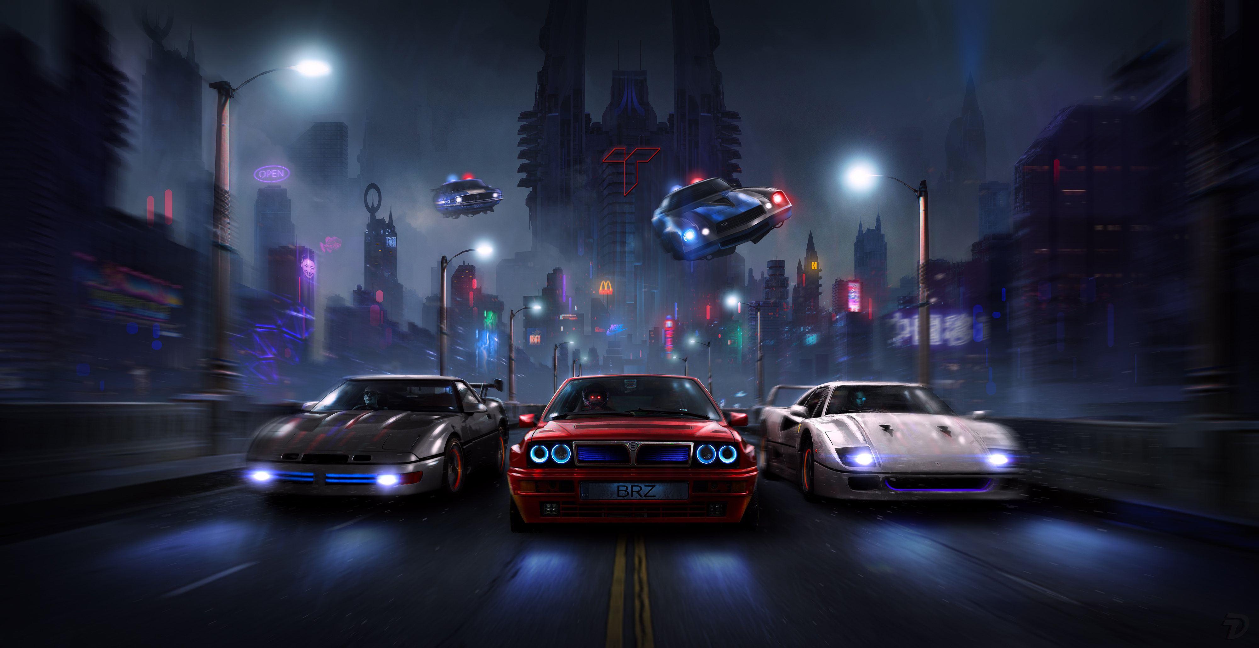 Racers Night Chase 4k, HD Cars, 4k Wallpapers, Images, Backgrounds