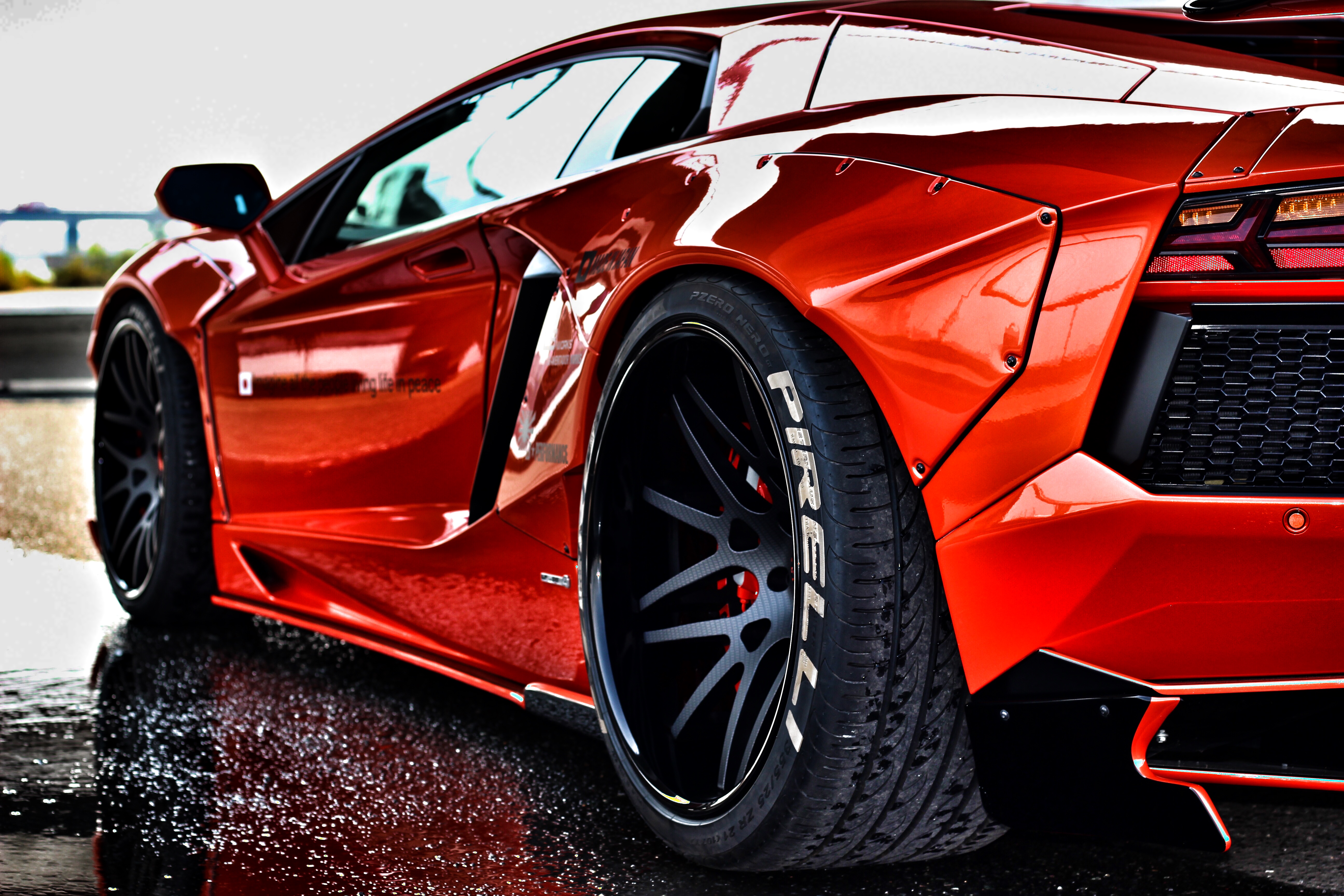 Red Lamborghini Aventador Rear, HD Cars, 4k Wallpapers, Images