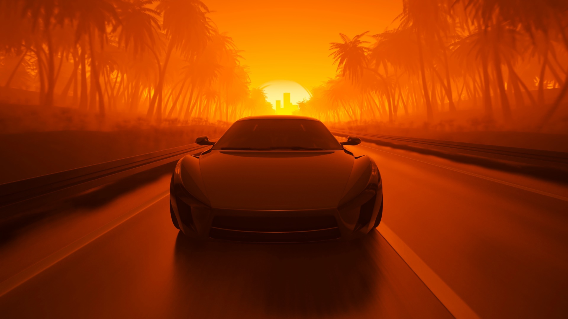 Road Car Synthwave, HD Artist, 4k Wallpapers, Images, Backgrounds