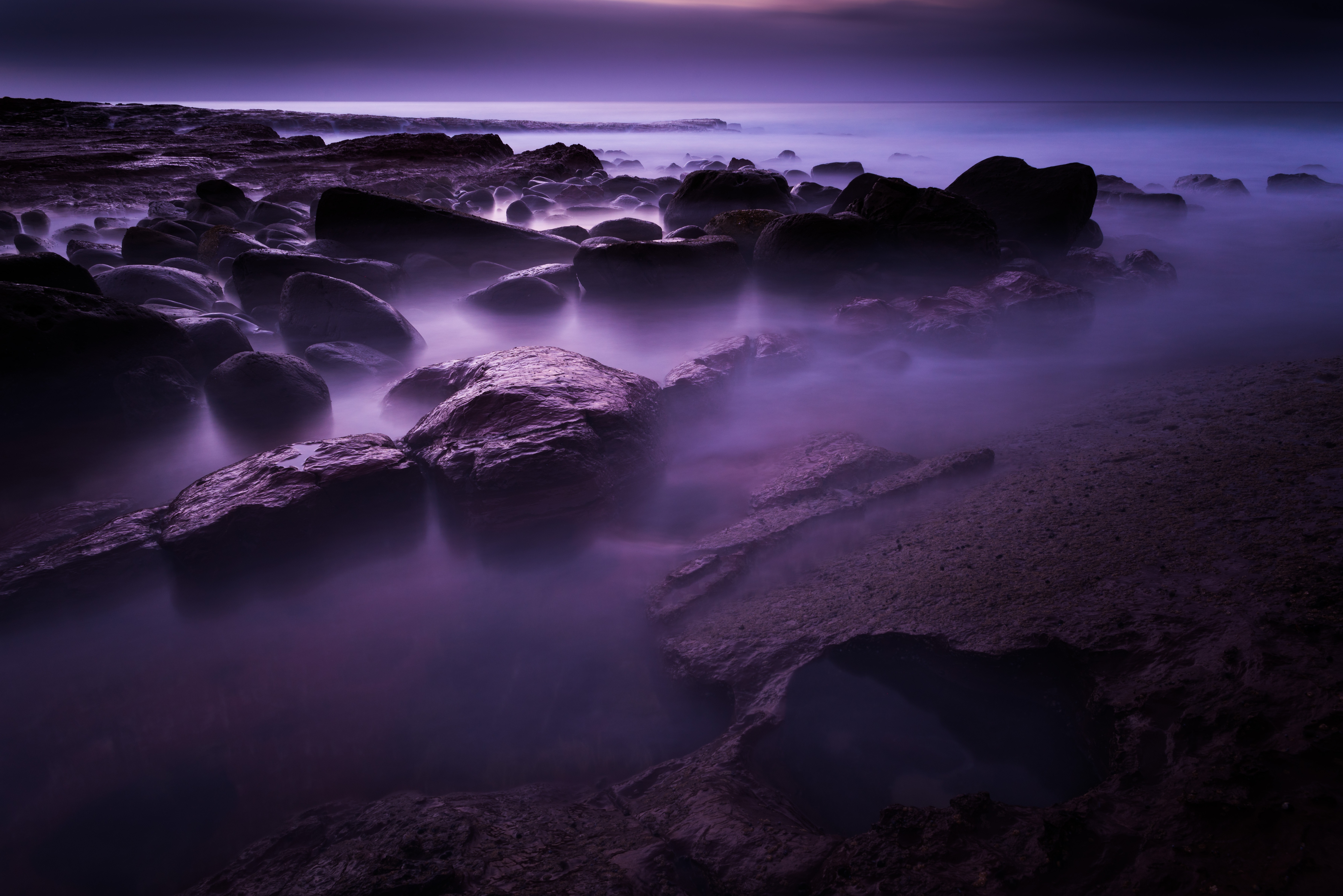Rocks Shore Long Exposure 8k, HD Nature, 4k Wallpapers, Images