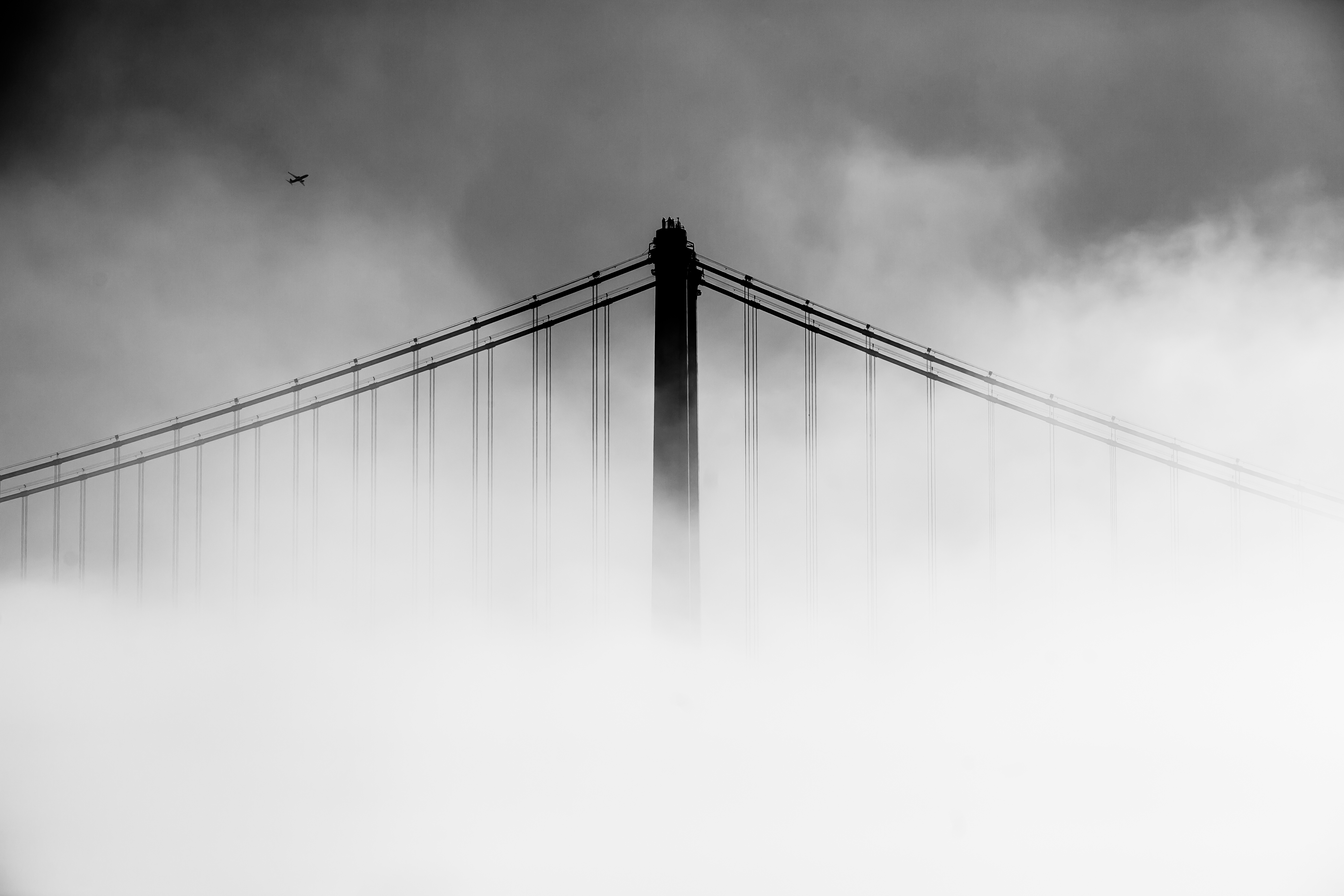 San Francisco Oakland Bay Bridge Covered With Fog HD 