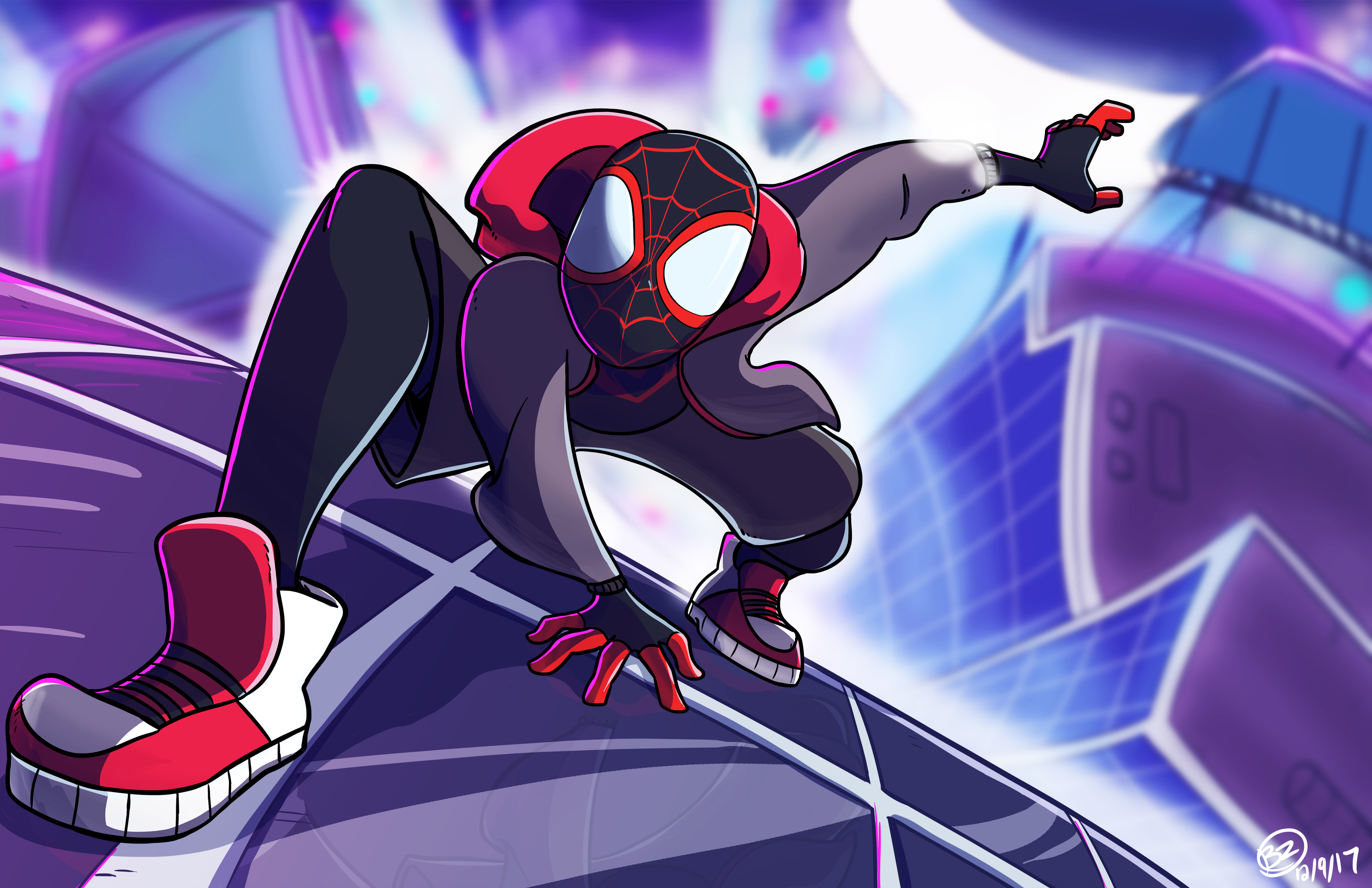 SpiderMan Into The Spider Verse 2018 Artwork, HD Movies 