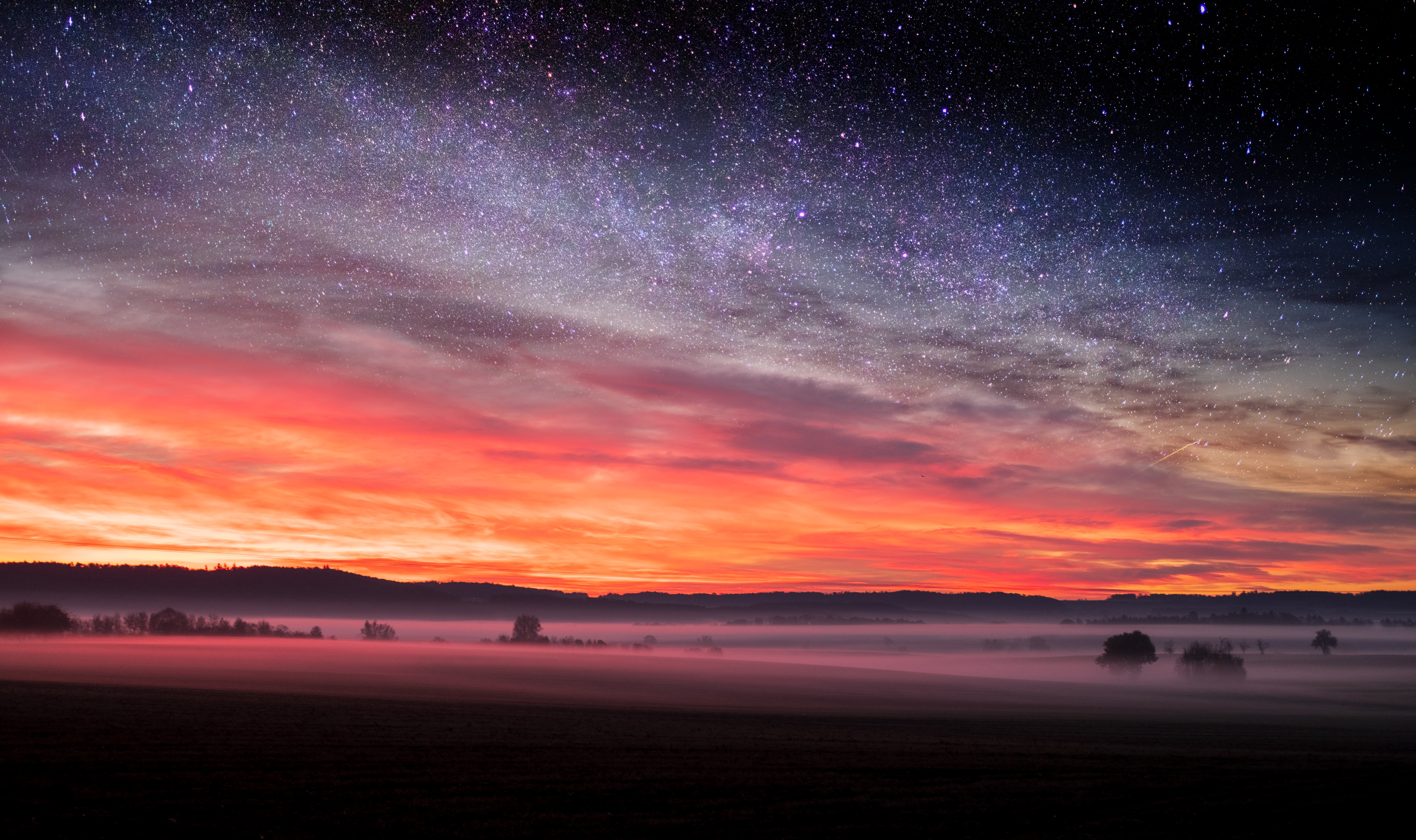 Starry Night Sunset Skyscape Stars 5k, HD Nature, 4k Wallpapers, Images