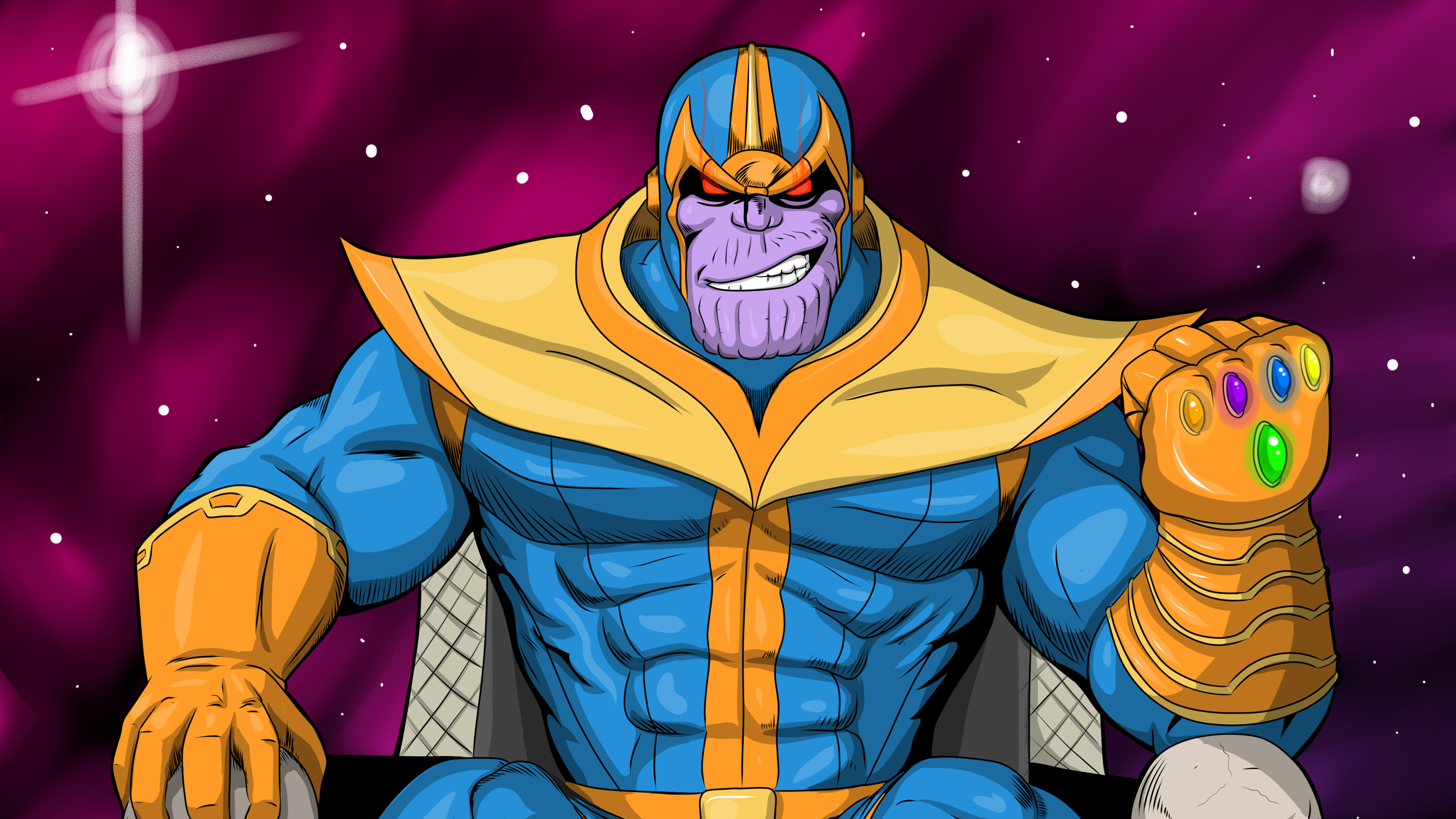 Thanos Comic Cartoon  Digital Art 4k  HD  Superheroes 4k  