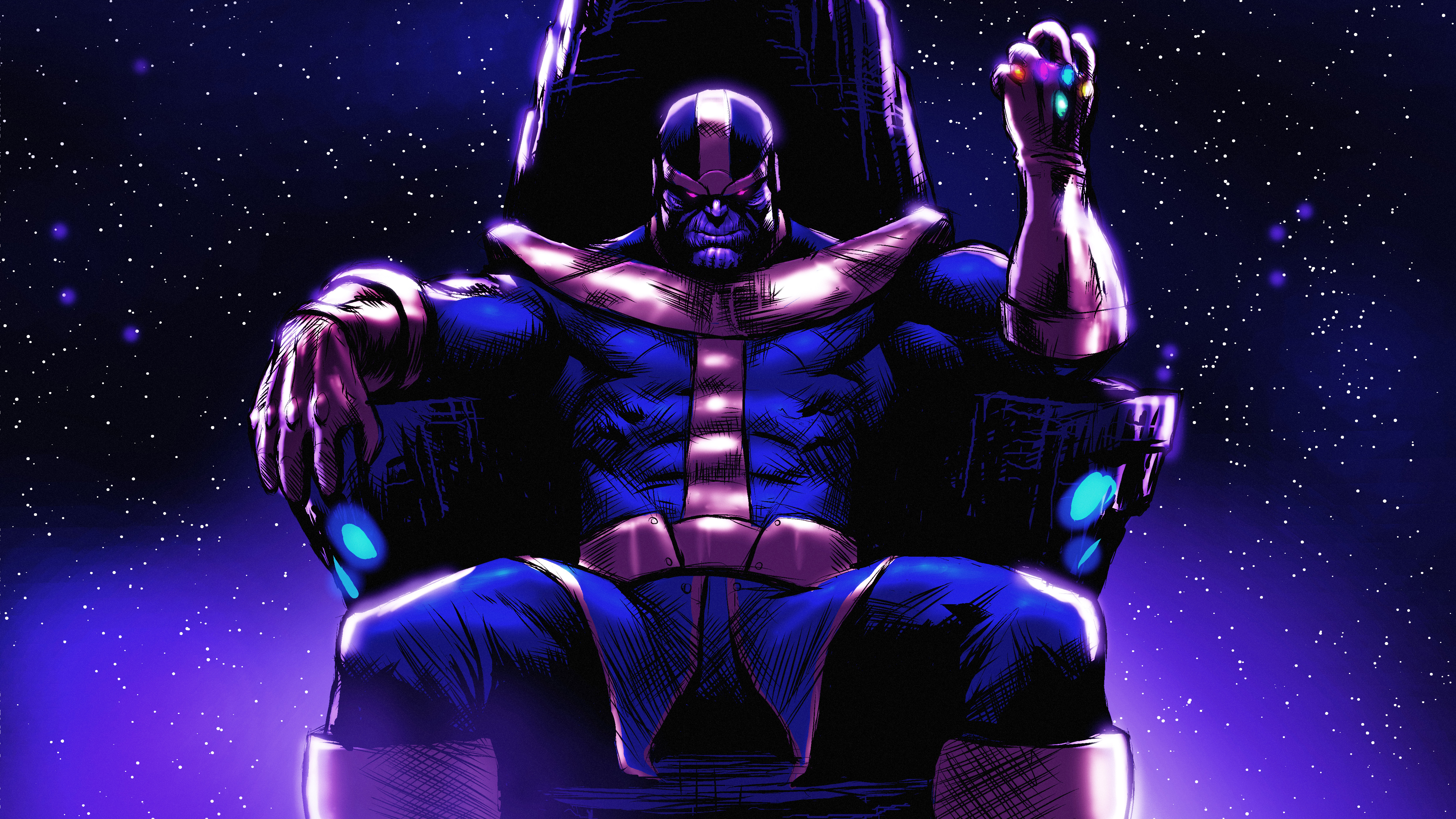  Thanos  On His Throne HD  Superheroes 4k  Wallpapers  