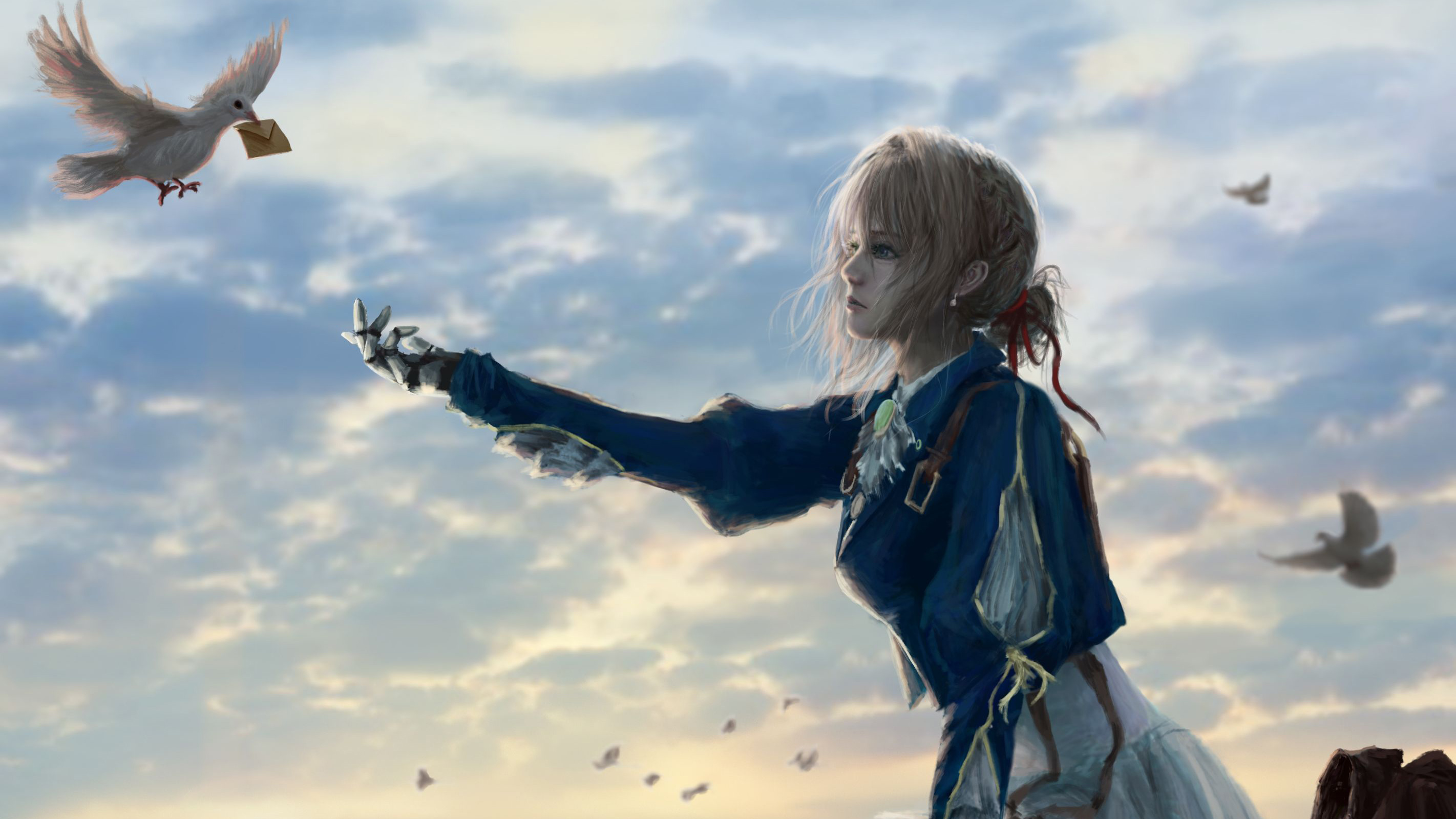  Violet  Evergarden  Getting Message HD Anime  4k  Wallpapers  