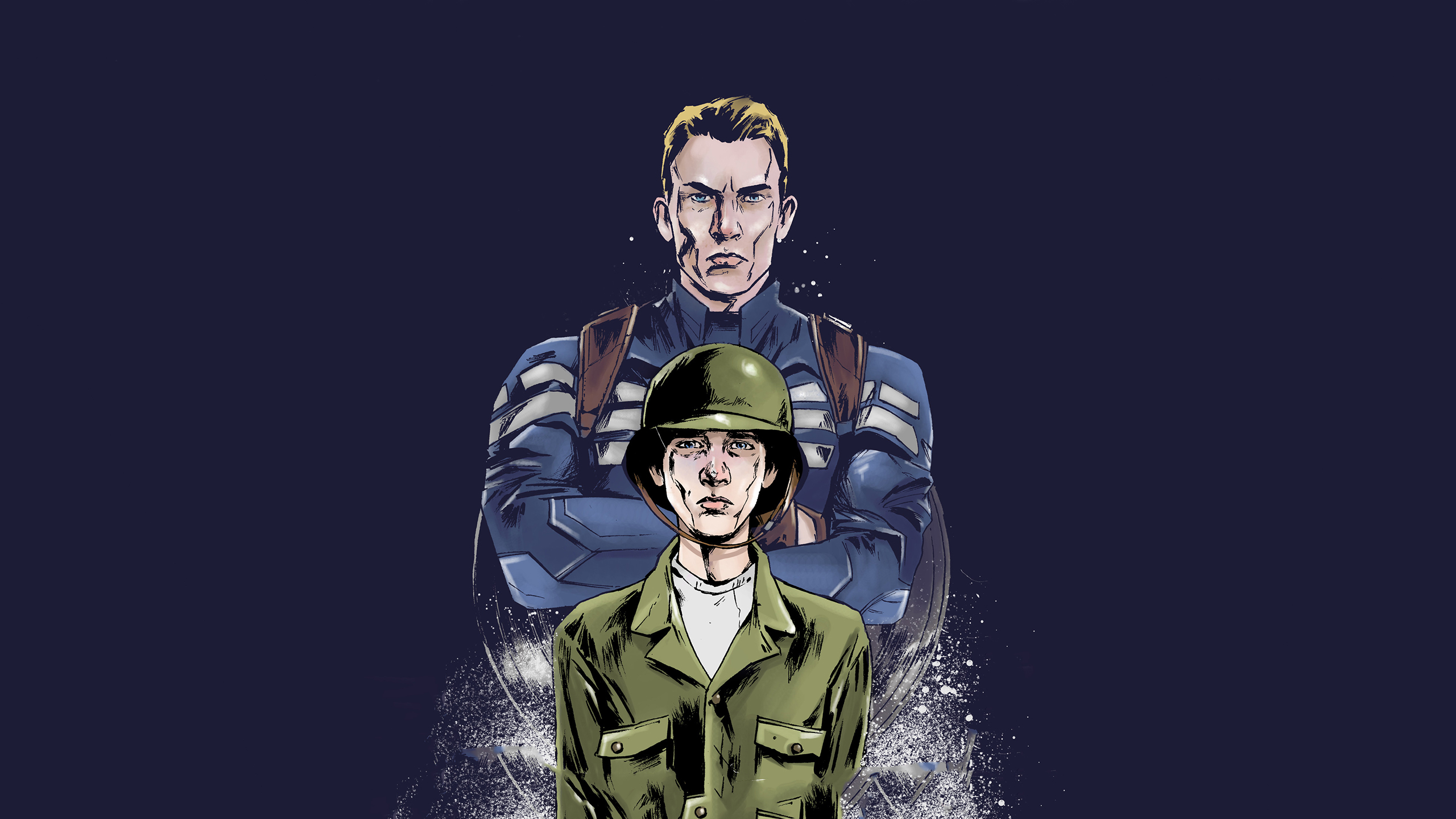 2560x1440 Young And Old Steve Rogers Artwork 1440p Resolution Hd 4k